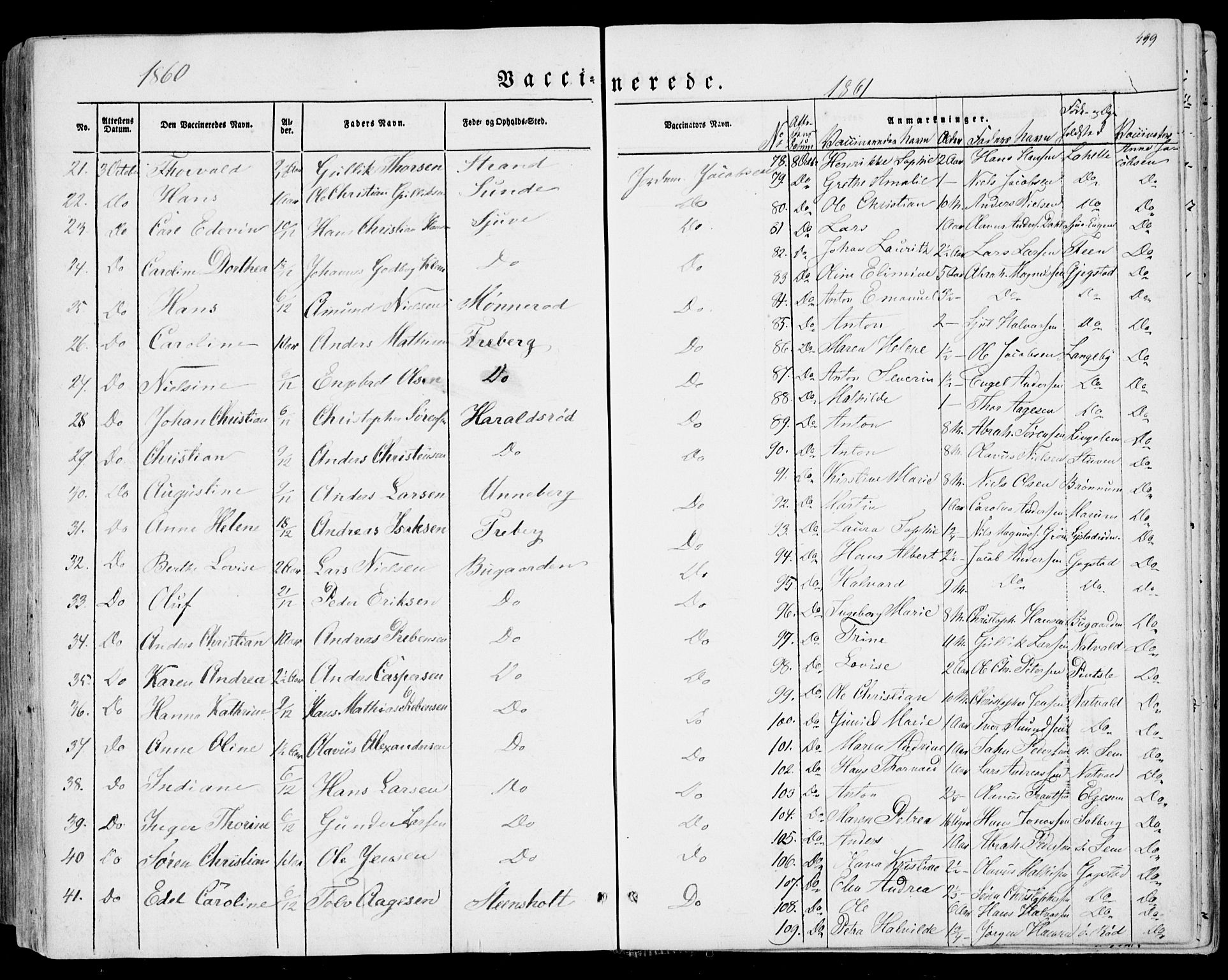 Sandar kirkebøker, AV/SAKO-A-243/F/Fa/L0007: Parish register (official) no. 7, 1855-1861, p. 499