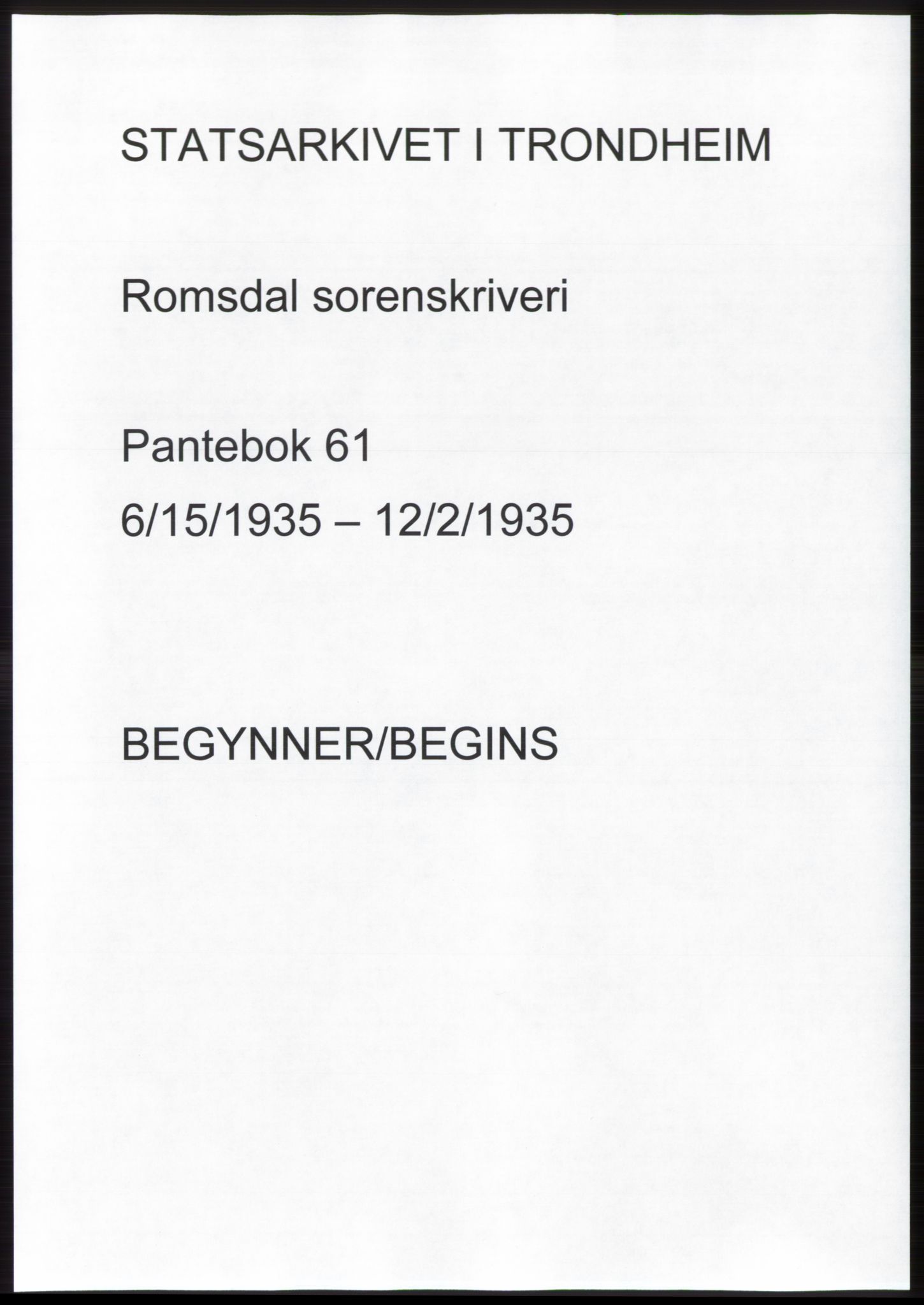 Romsdal sorenskriveri, AV/SAT-A-4149/1/2/2C/L0067: Mortgage book no. 61, 1935-1935, Deed date: 15.06.1935