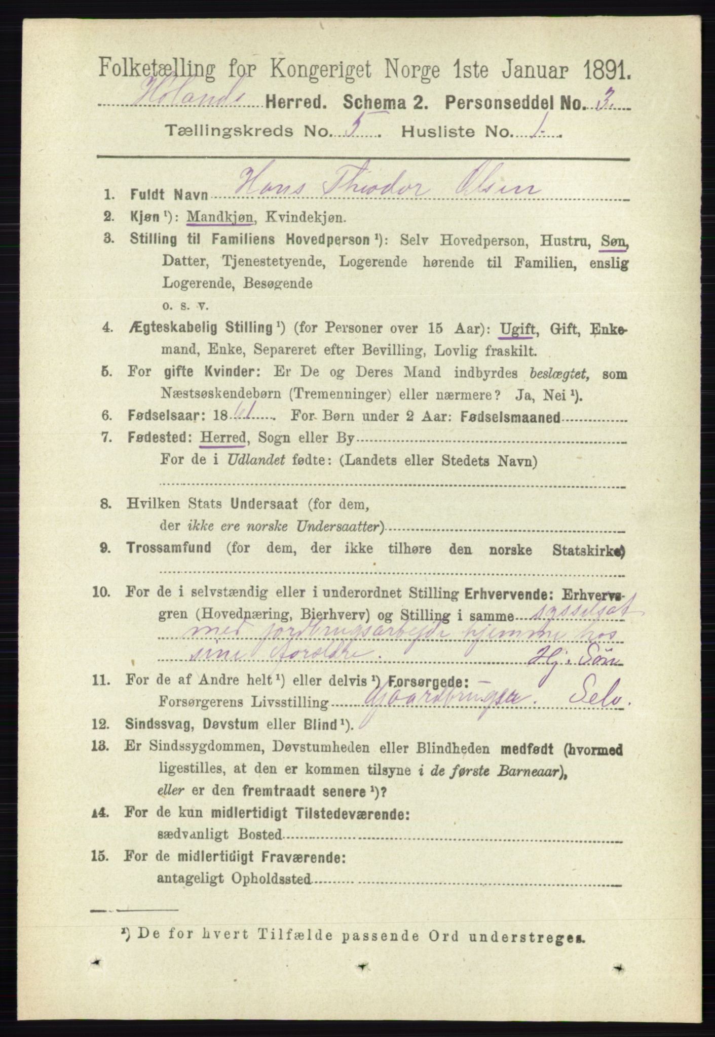 RA, 1891 census for 0221 Høland, 1891, p. 3517