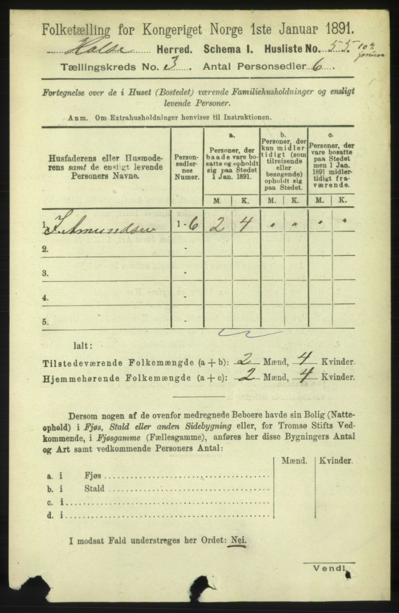 RA, 1891 census for 1571 Halsa, 1891, p. 482