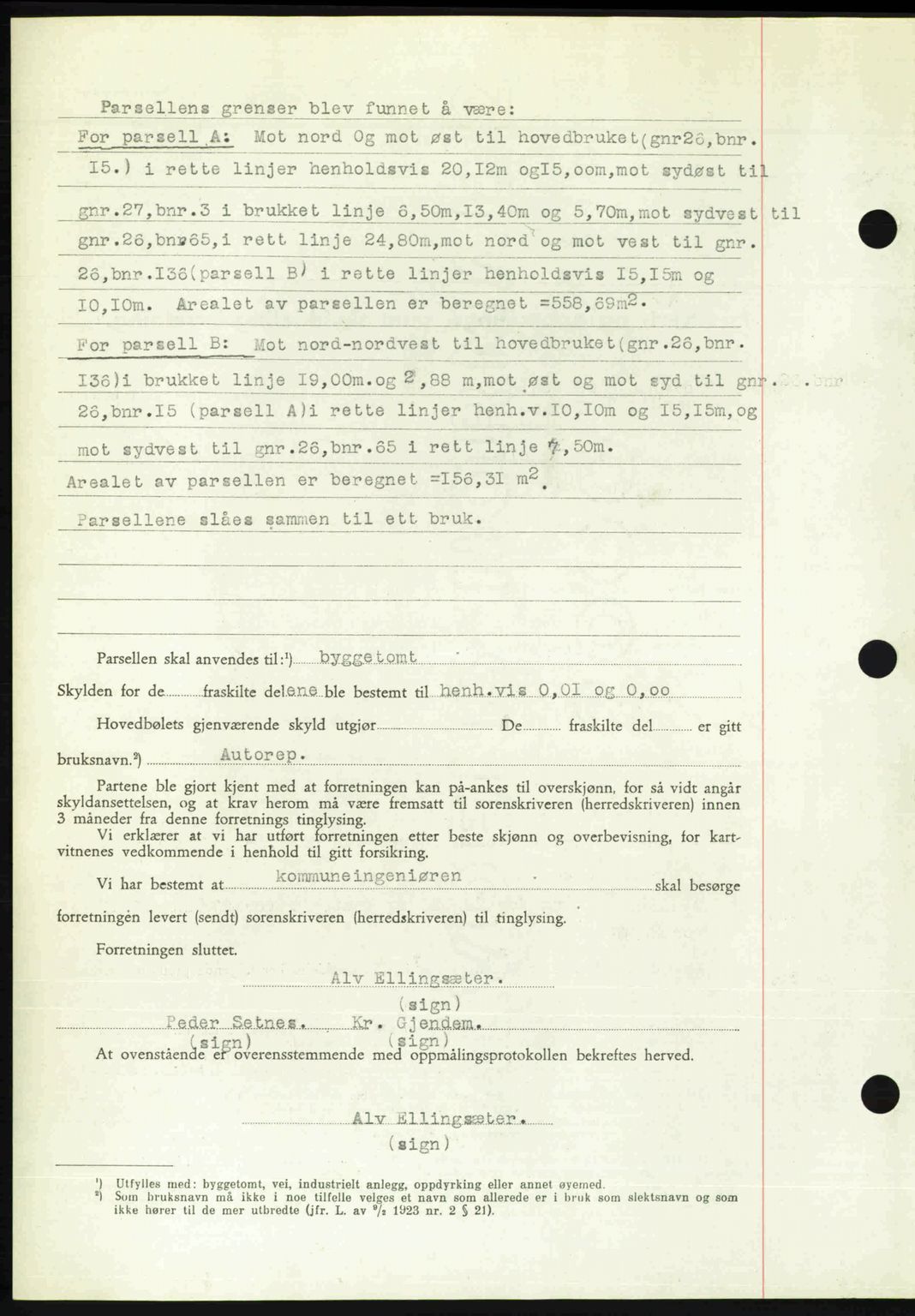 Romsdal sorenskriveri, AV/SAT-A-4149/1/2/2C: Mortgage book no. A22, 1947-1947, Diary no: : 652/1947