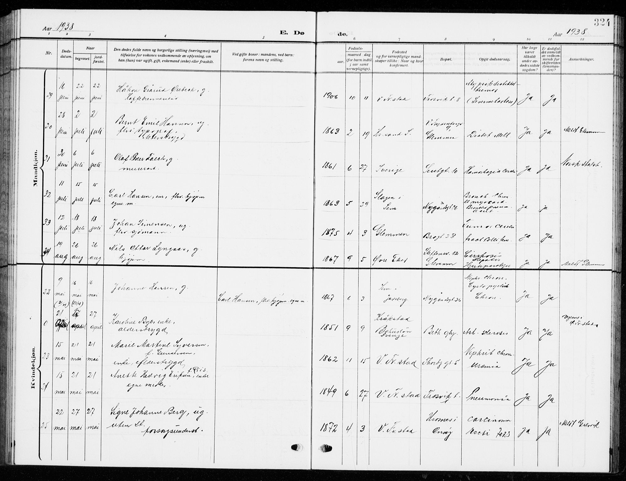 Fredrikstad domkirkes prestekontor Kirkebøker, AV/SAO-A-10906/G/Ga/L0004: Parish register (copy) no. 4, 1910-1944, p. 324