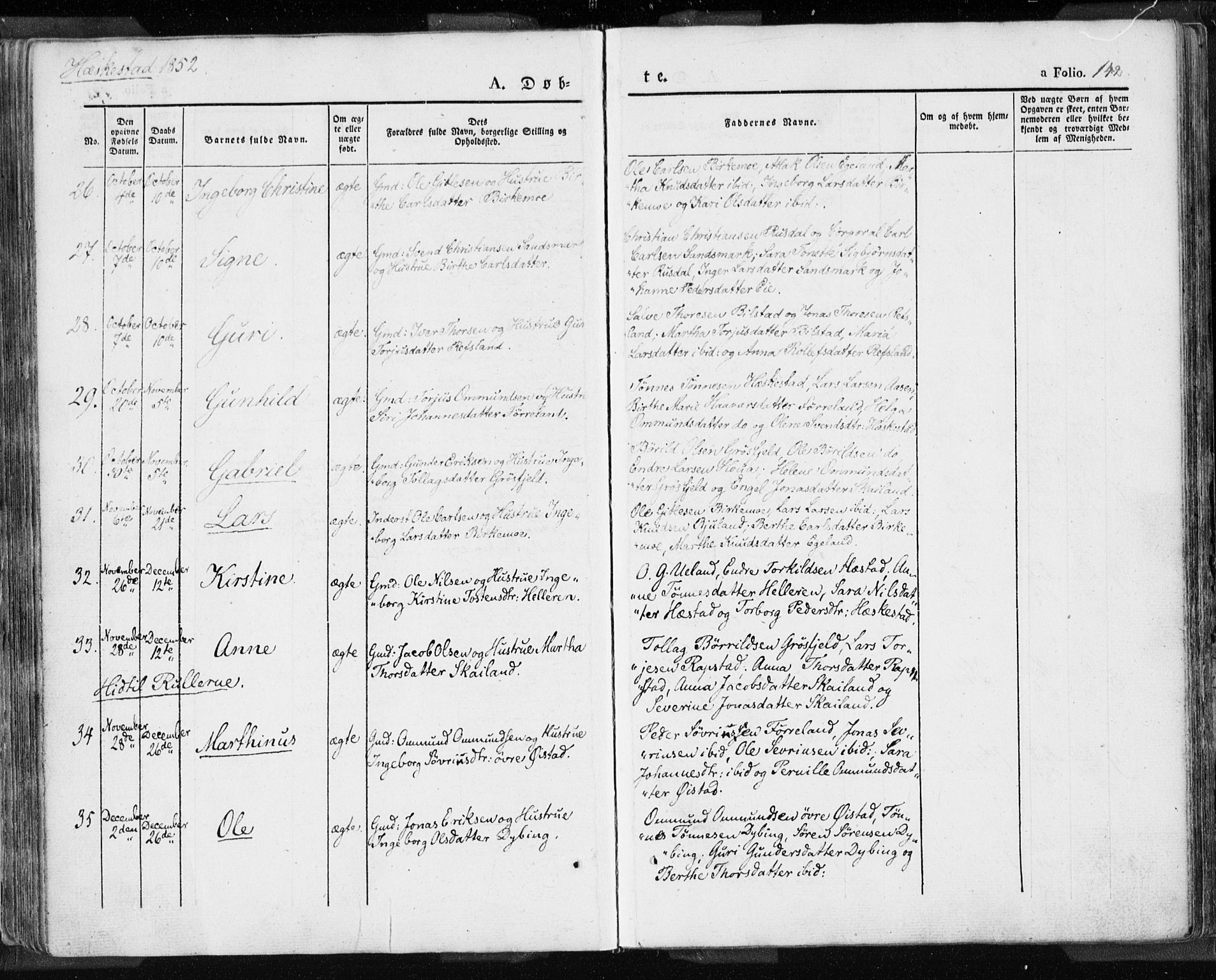 Lund sokneprestkontor, AV/SAST-A-101809/S06/L0007: Parish register (official) no. A 7.1, 1833-1854, p. 142