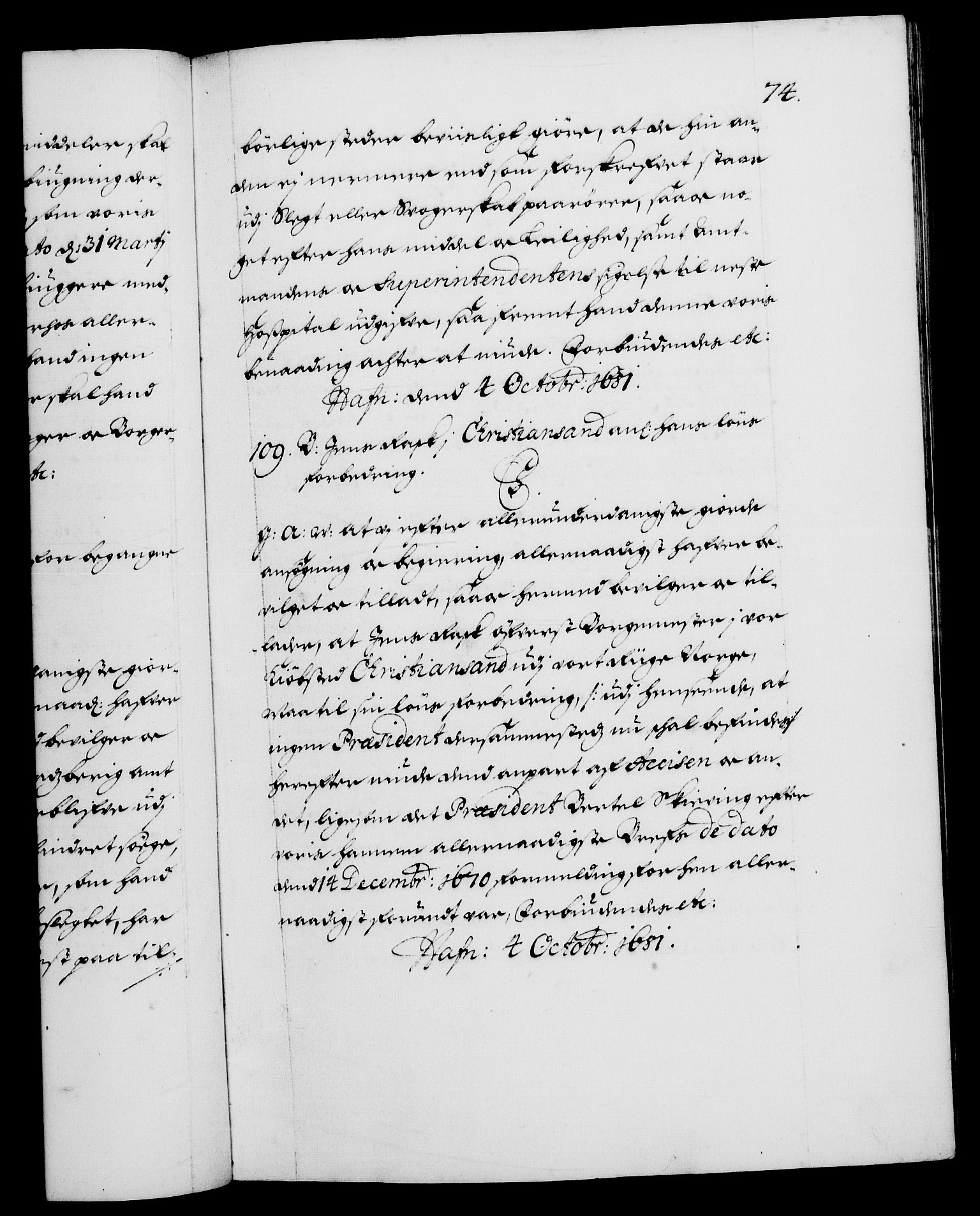 Danske Kanselli 1572-1799, RA/EA-3023/F/Fc/Fca/Fcaa/L0013: Norske registre (mikrofilm), 1681-1684, p. 74a