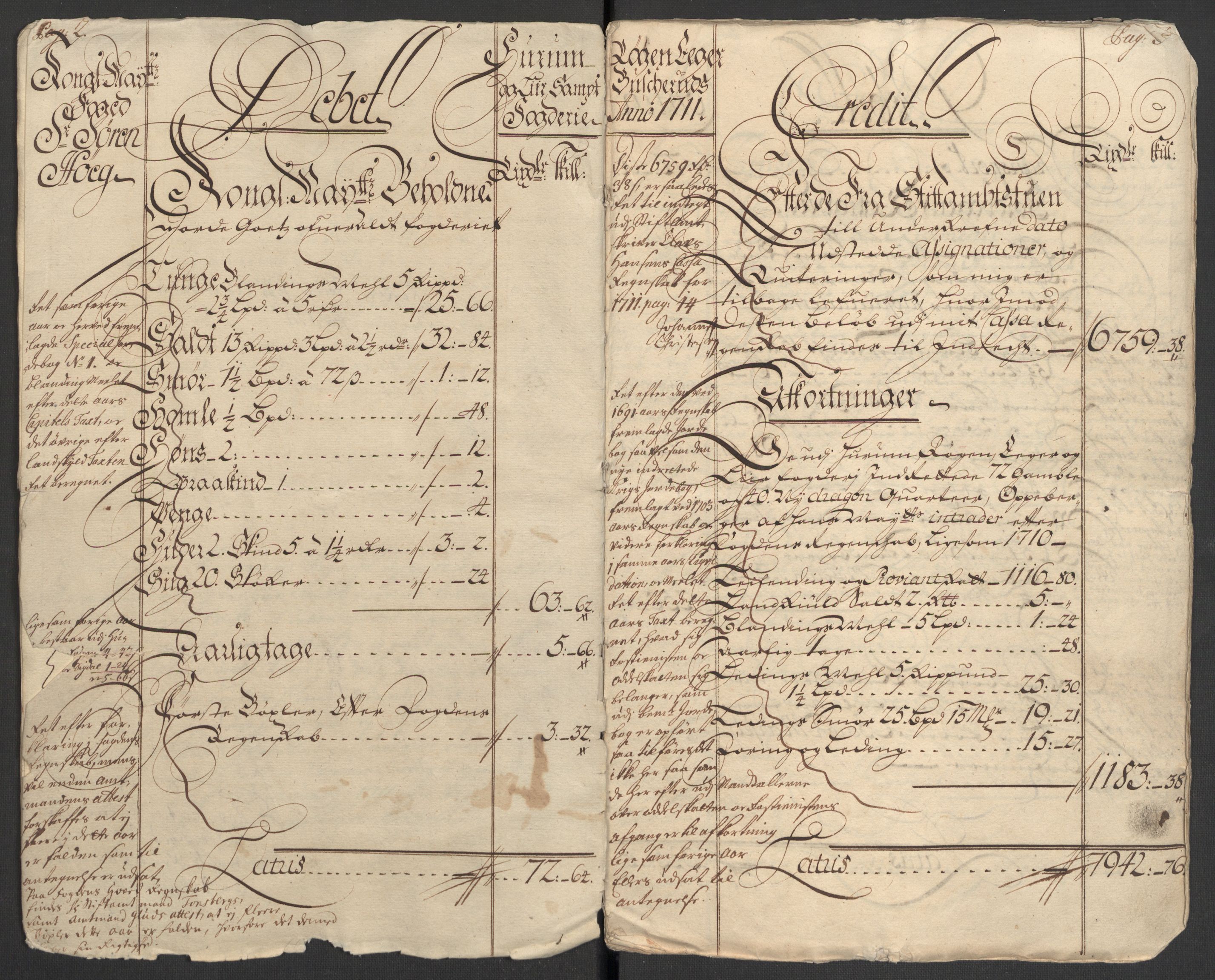 Rentekammeret inntil 1814, Reviderte regnskaper, Fogderegnskap, AV/RA-EA-4092/R31/L1705: Fogderegnskap Hurum, Røyken, Eiker, Lier og Buskerud, 1711, p. 12