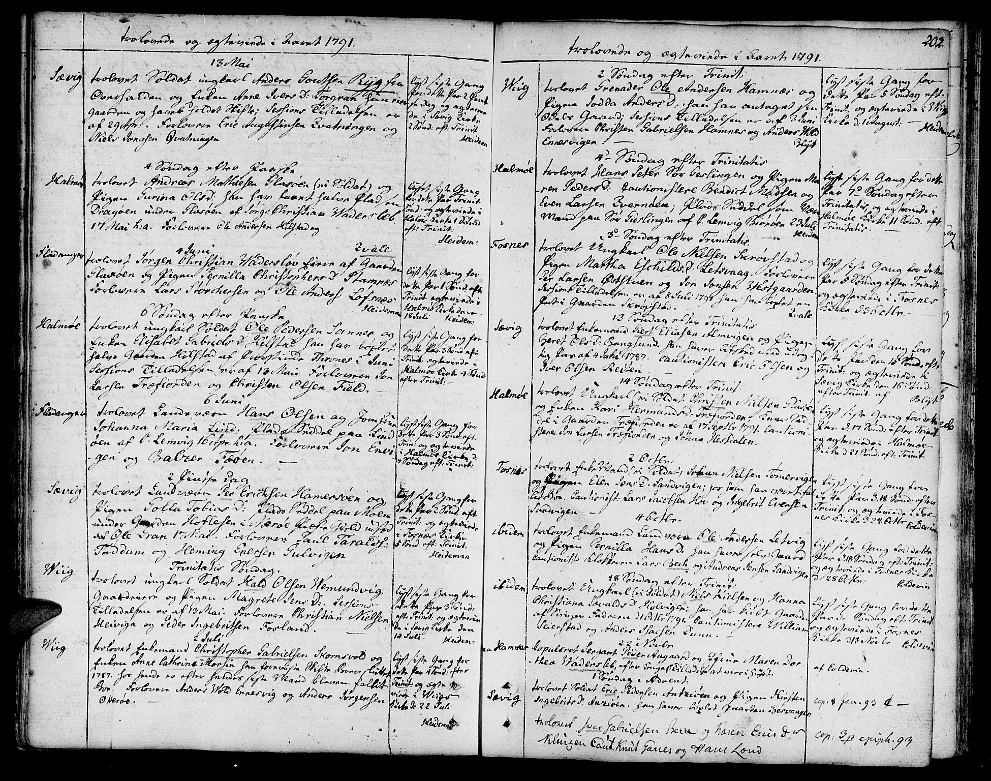 Ministerialprotokoller, klokkerbøker og fødselsregistre - Nord-Trøndelag, SAT/A-1458/773/L0608: Parish register (official) no. 773A02, 1784-1816, p. 202