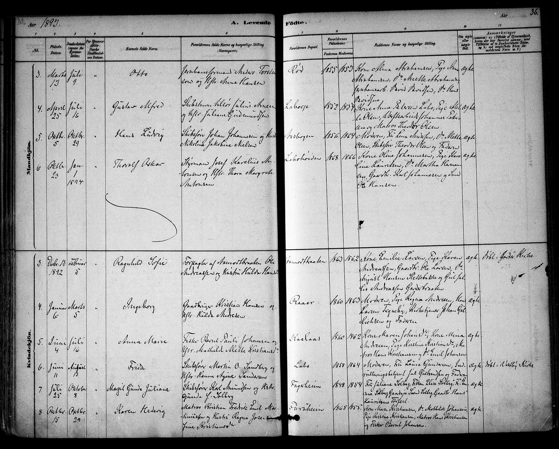 Vestby prestekontor Kirkebøker, AV/SAO-A-10893/F/Fb/L0001: Parish register (official) no. II 1, 1878-1903, p. 36