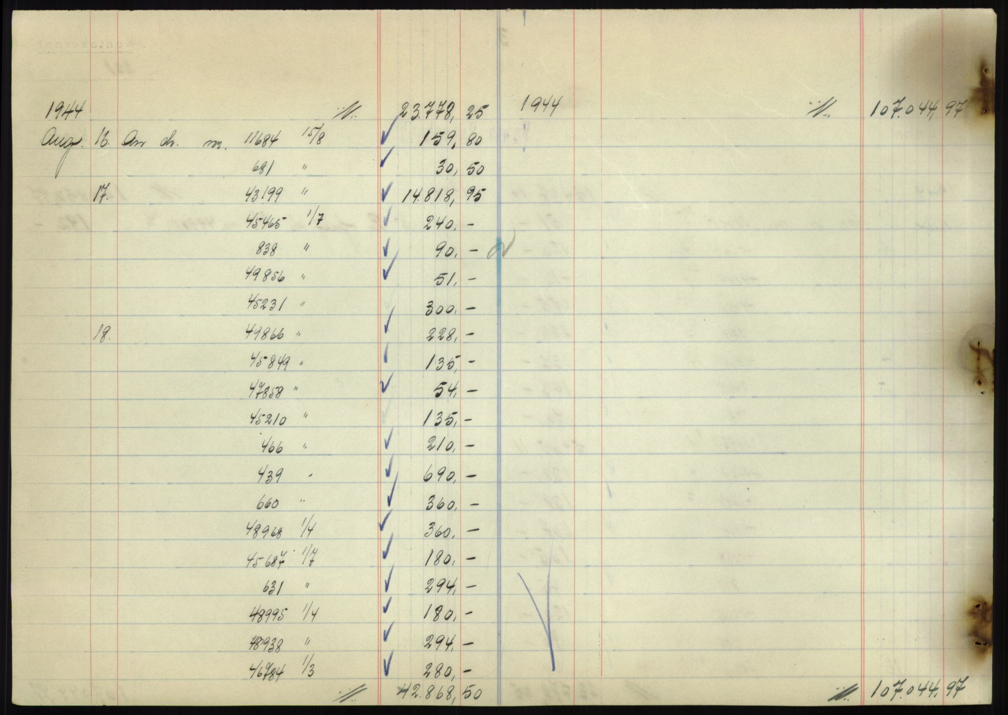 Forsvarsdepartementet, 10. kontor / Oppgjørskontoret, AV/RA-RAFA-1225/D/Db/L0180: Lista oppgjørskontor, 1942-1952, p. 2186