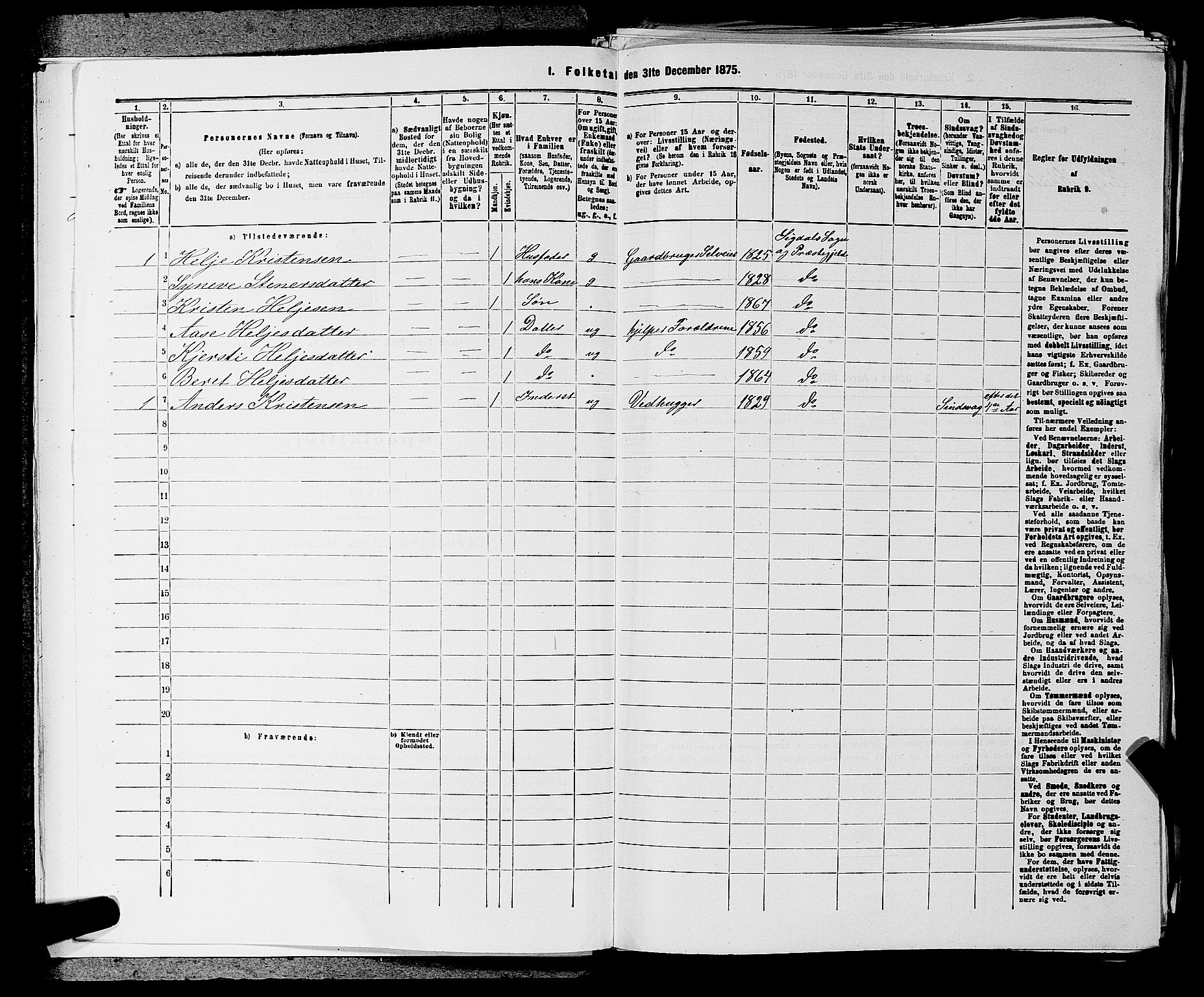 SAKO, 1875 census for 0621P Sigdal, 1875, p. 860