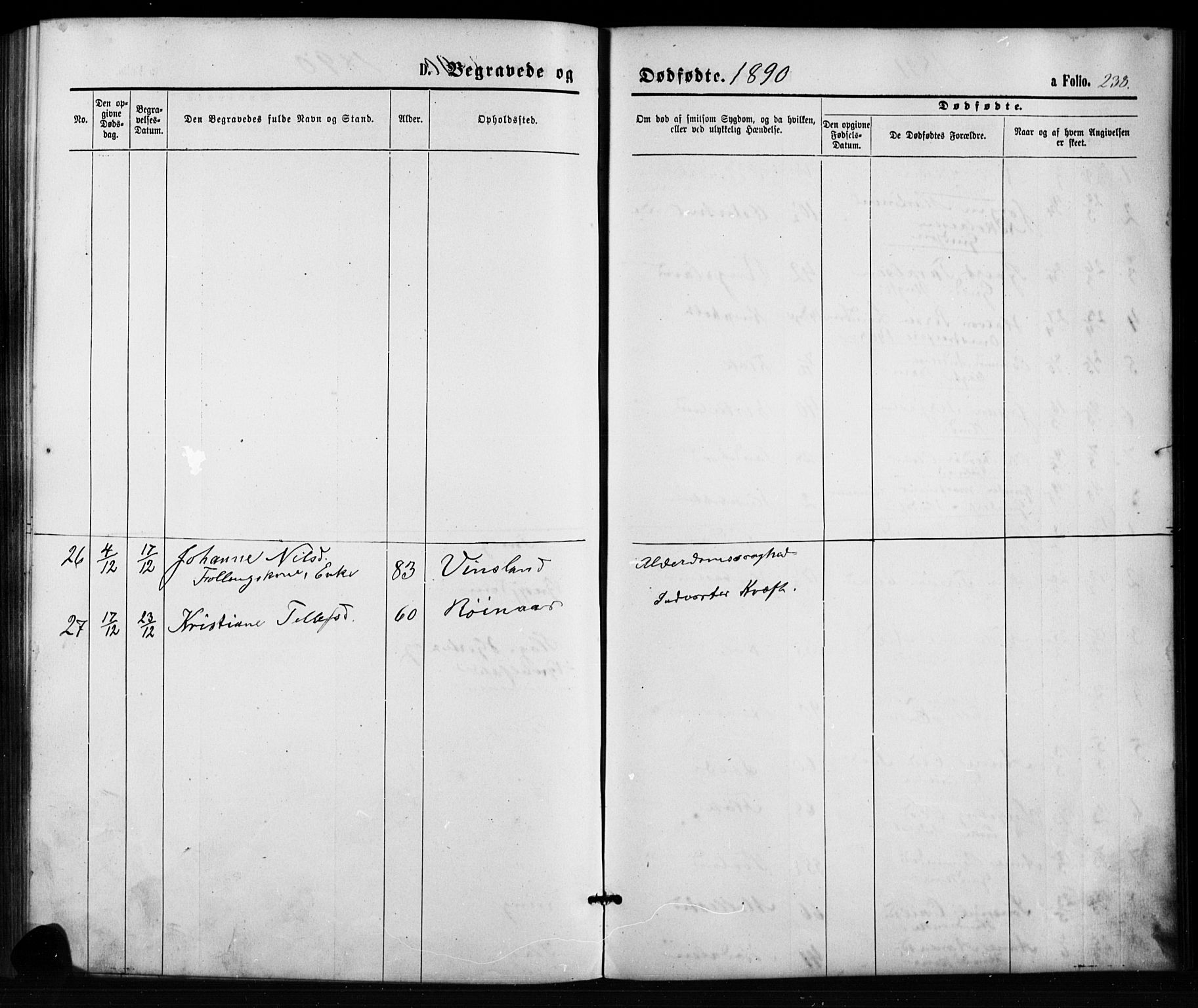 Birkenes sokneprestkontor, AV/SAK-1111-0004/F/Fb/L0003: Parish register (copy) no. B 3, 1876-1892, p. 238