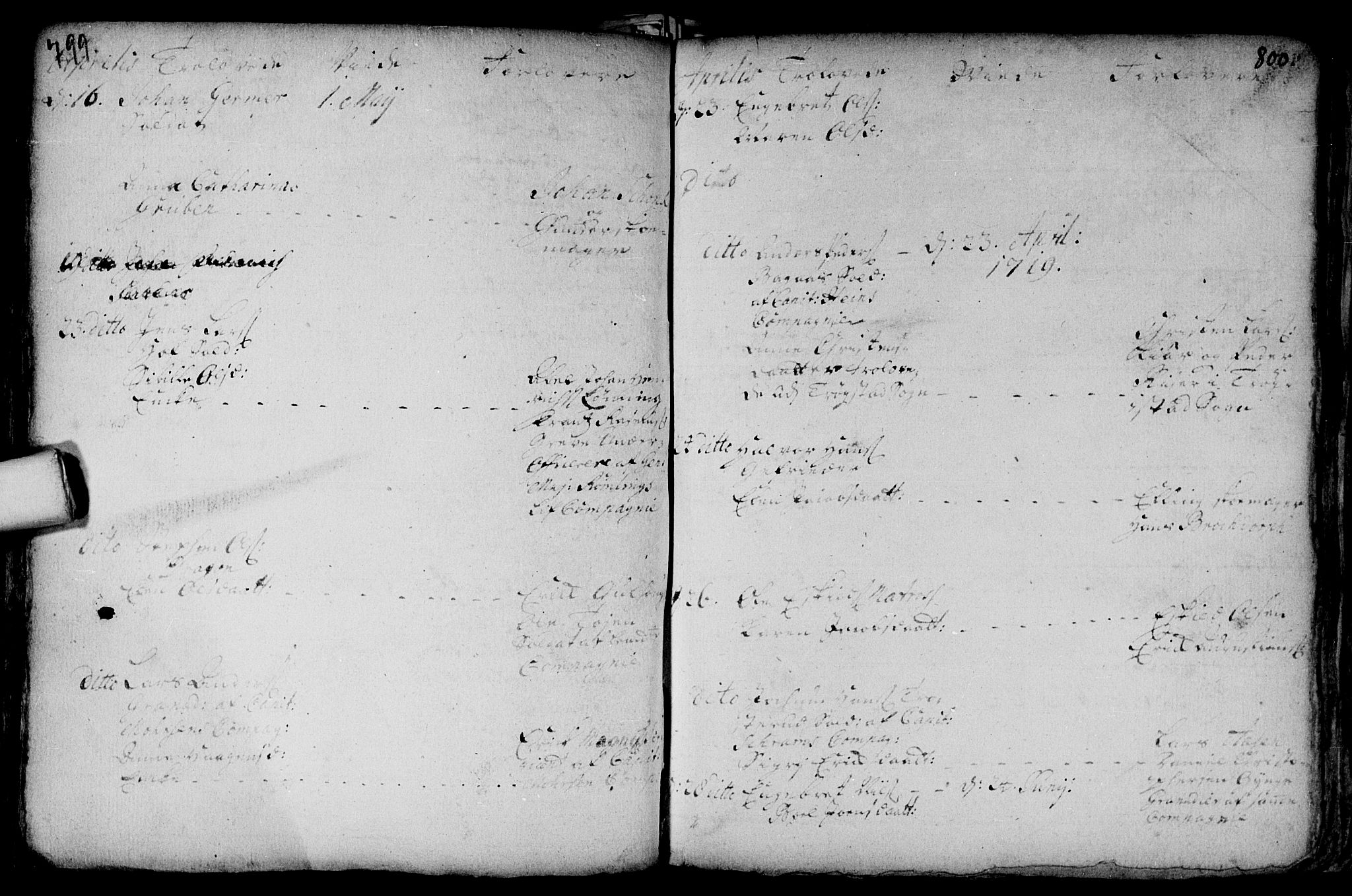 Aker prestekontor kirkebøker, AV/SAO-A-10861/F/L0002: Parish register (official) no. 2, 1714-1720, p. 799-800