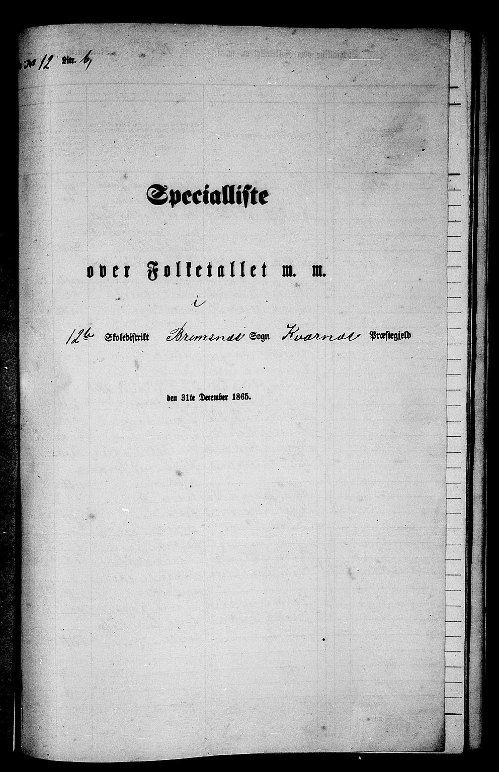 RA, 1865 census for Kvernes, 1865, p. 227