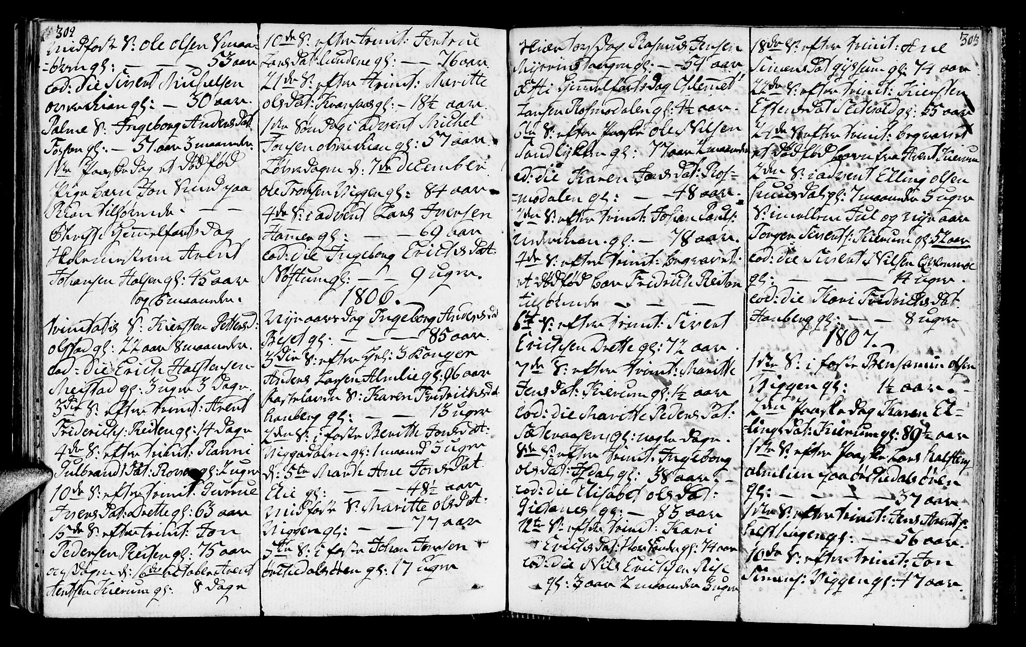 Ministerialprotokoller, klokkerbøker og fødselsregistre - Sør-Trøndelag, SAT/A-1456/665/L0769: Parish register (official) no. 665A04, 1803-1816, p. 302-303