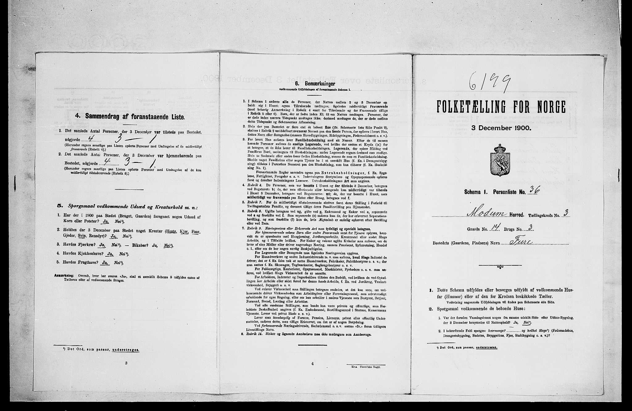 RA, 1900 census for Modum, 1900, p. 481