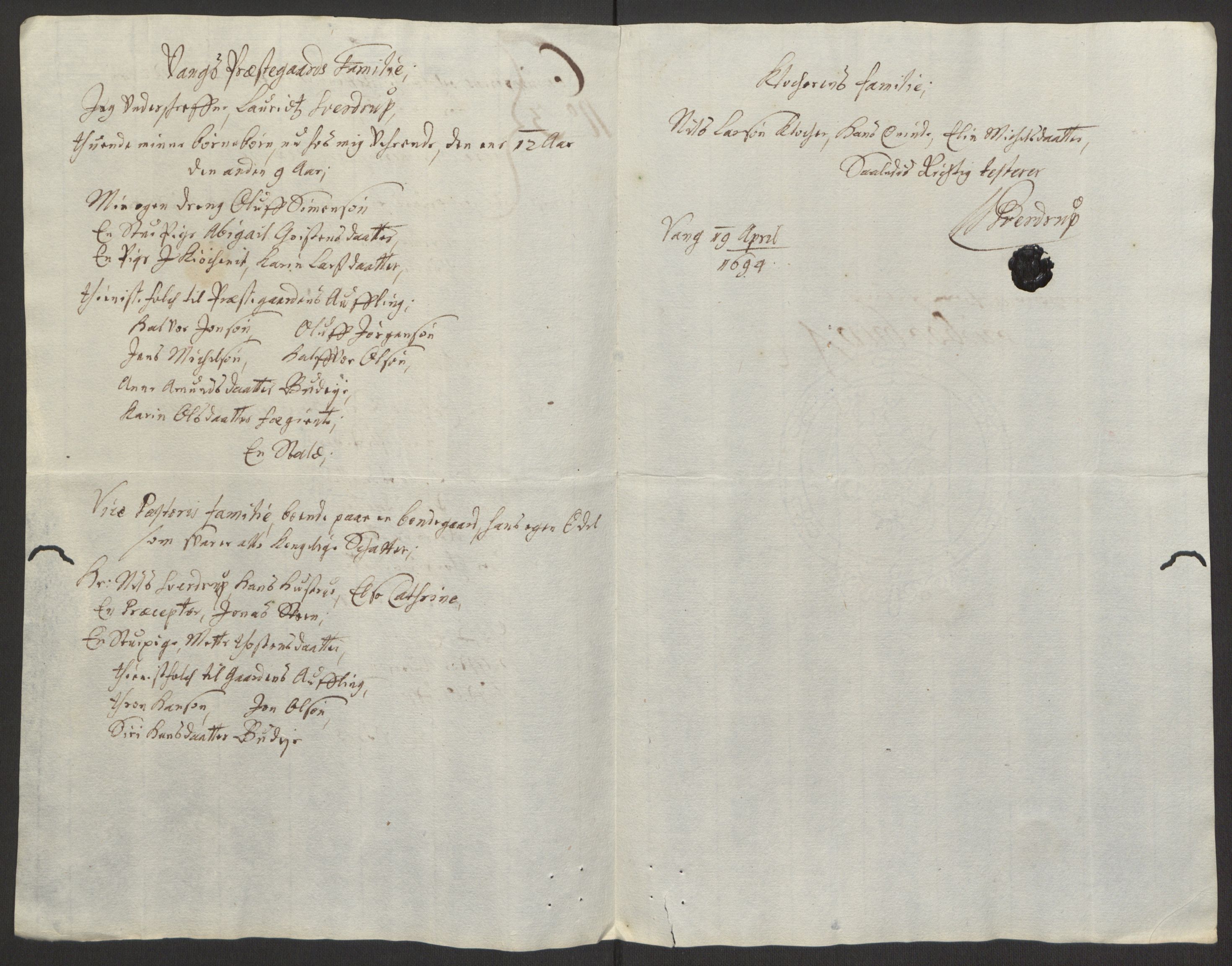 Rentekammeret inntil 1814, Reviderte regnskaper, Fogderegnskap, AV/RA-EA-4092/R16/L1035: Fogderegnskap Hedmark, 1694, p. 100