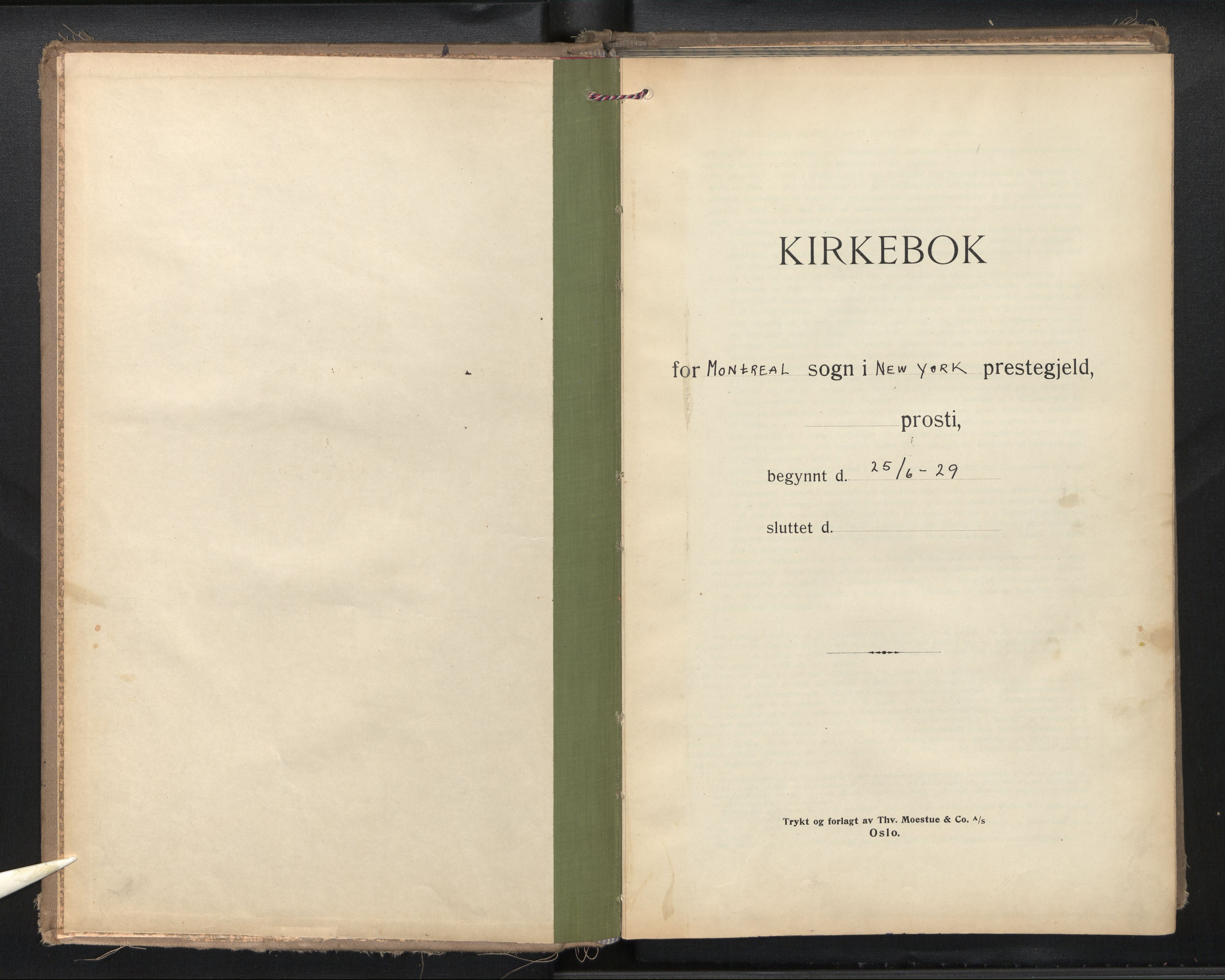 Den norske sjømannsmisjon i utlandet/Montreal-Halifax, AV/SAB-SAB/PA-0116/H/Ha/L0001: Parish register (official) no. A 1, 1929-1960