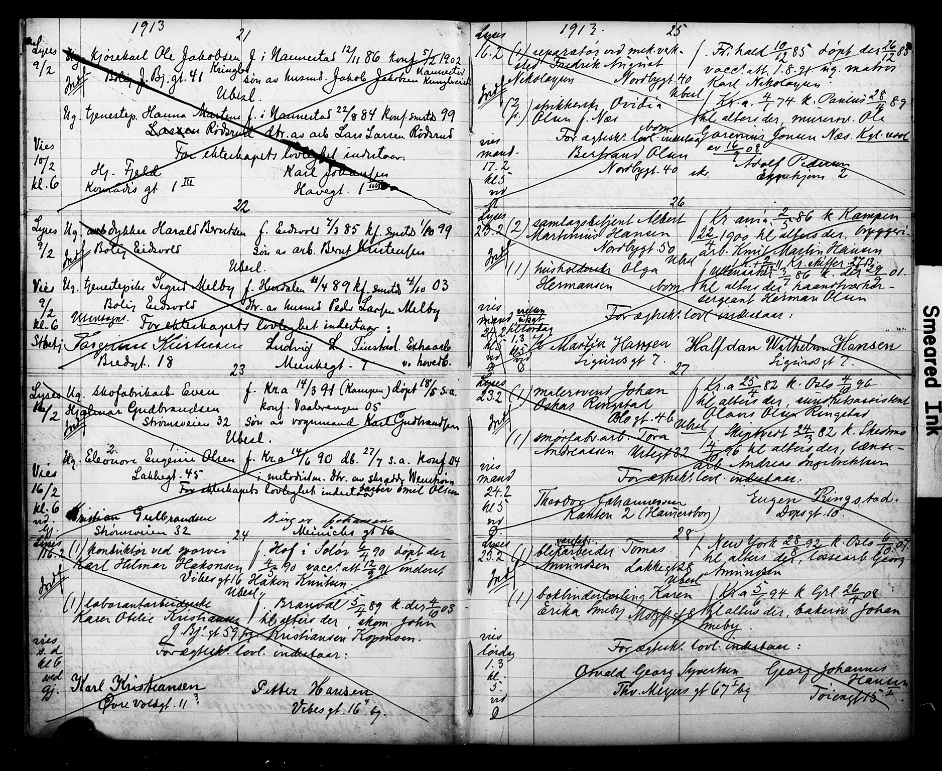 Grønland prestekontor Kirkebøker, AV/SAO-A-10848/H/Ha/L0001: Banns register no. 1, 1912-1918