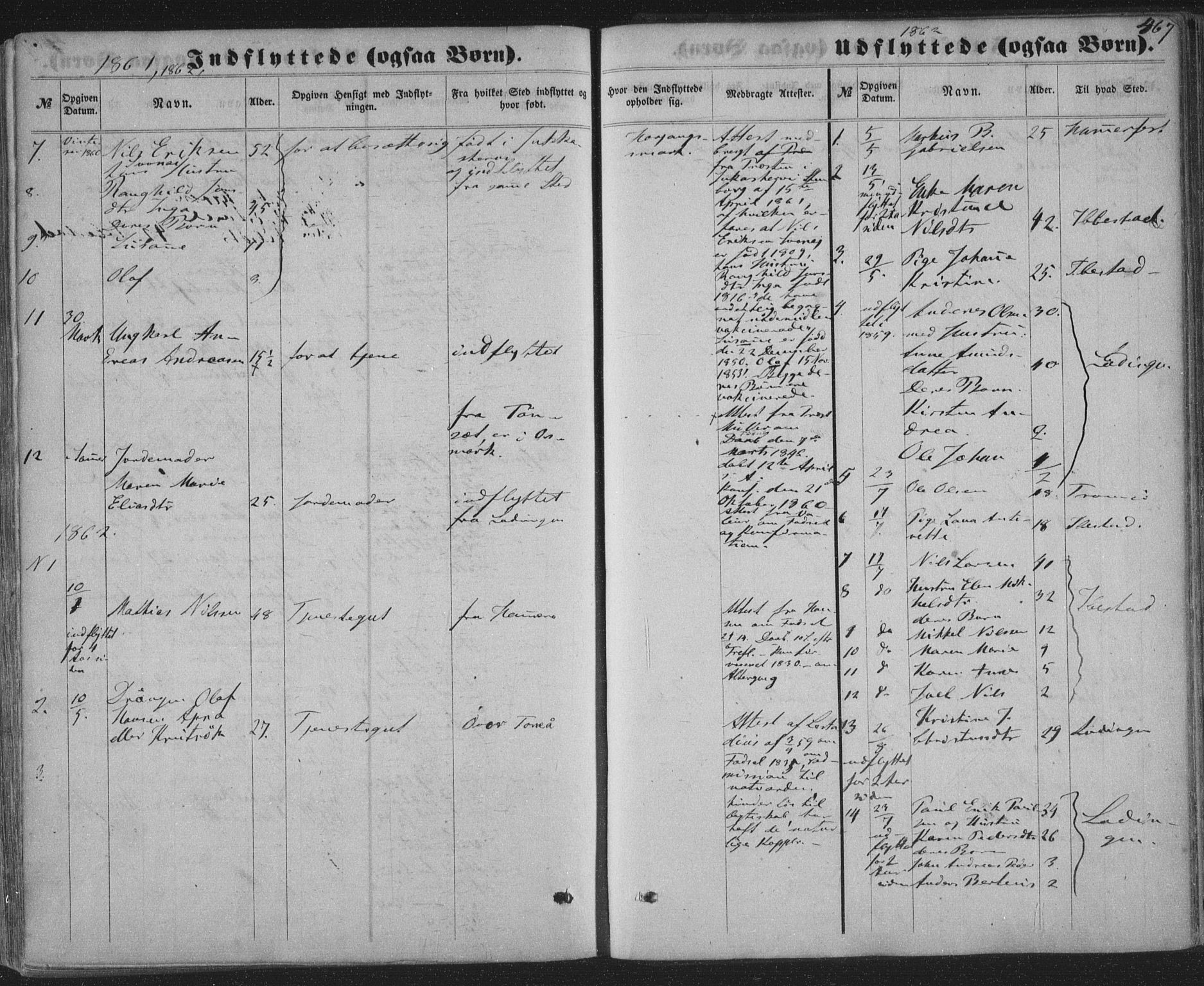 Ministerialprotokoller, klokkerbøker og fødselsregistre - Nordland, SAT/A-1459/863/L0896: Parish register (official) no. 863A08, 1861-1871, p. 467