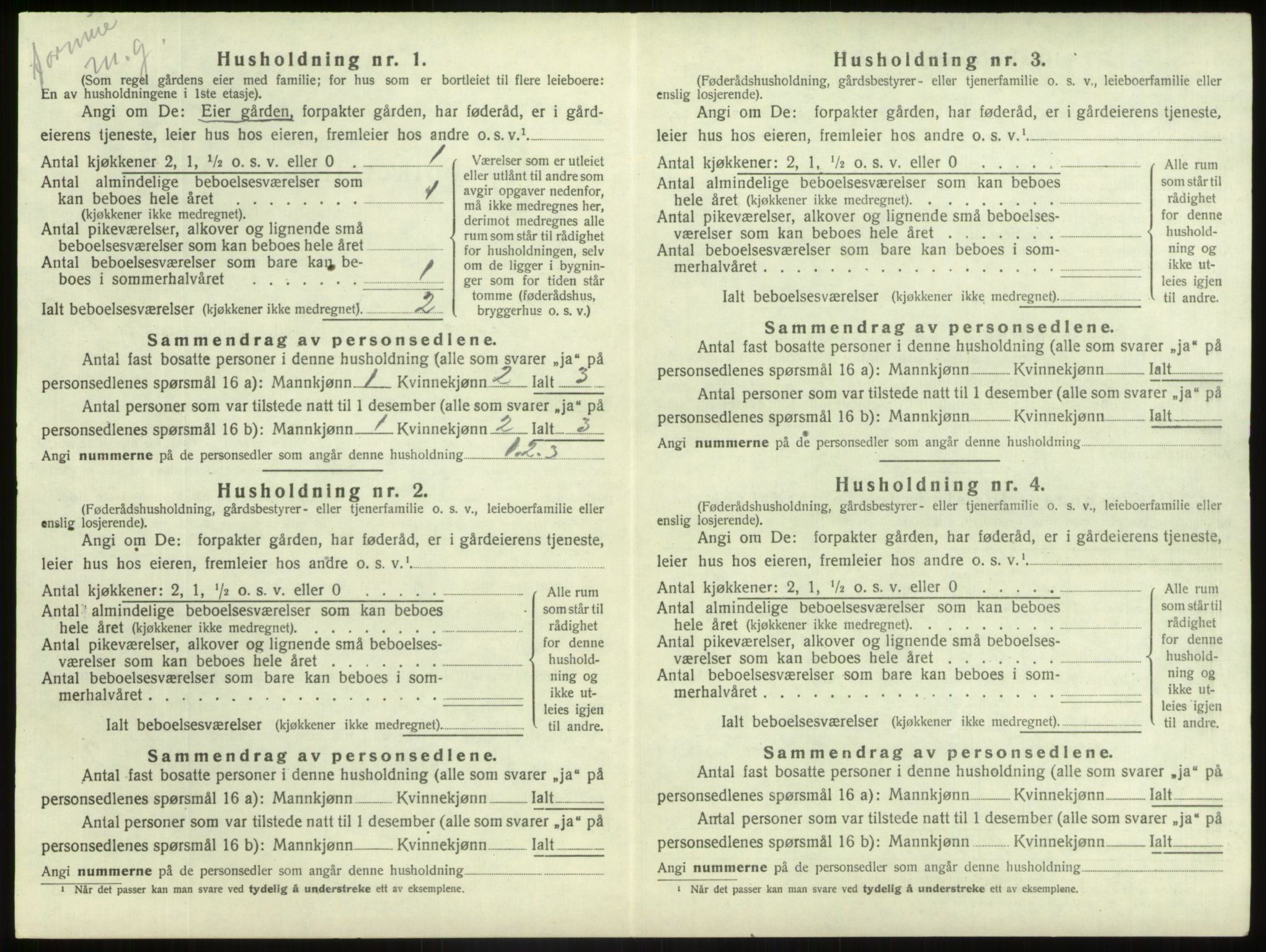 SAB, 1920 census for Jostedal, 1920, p. 64