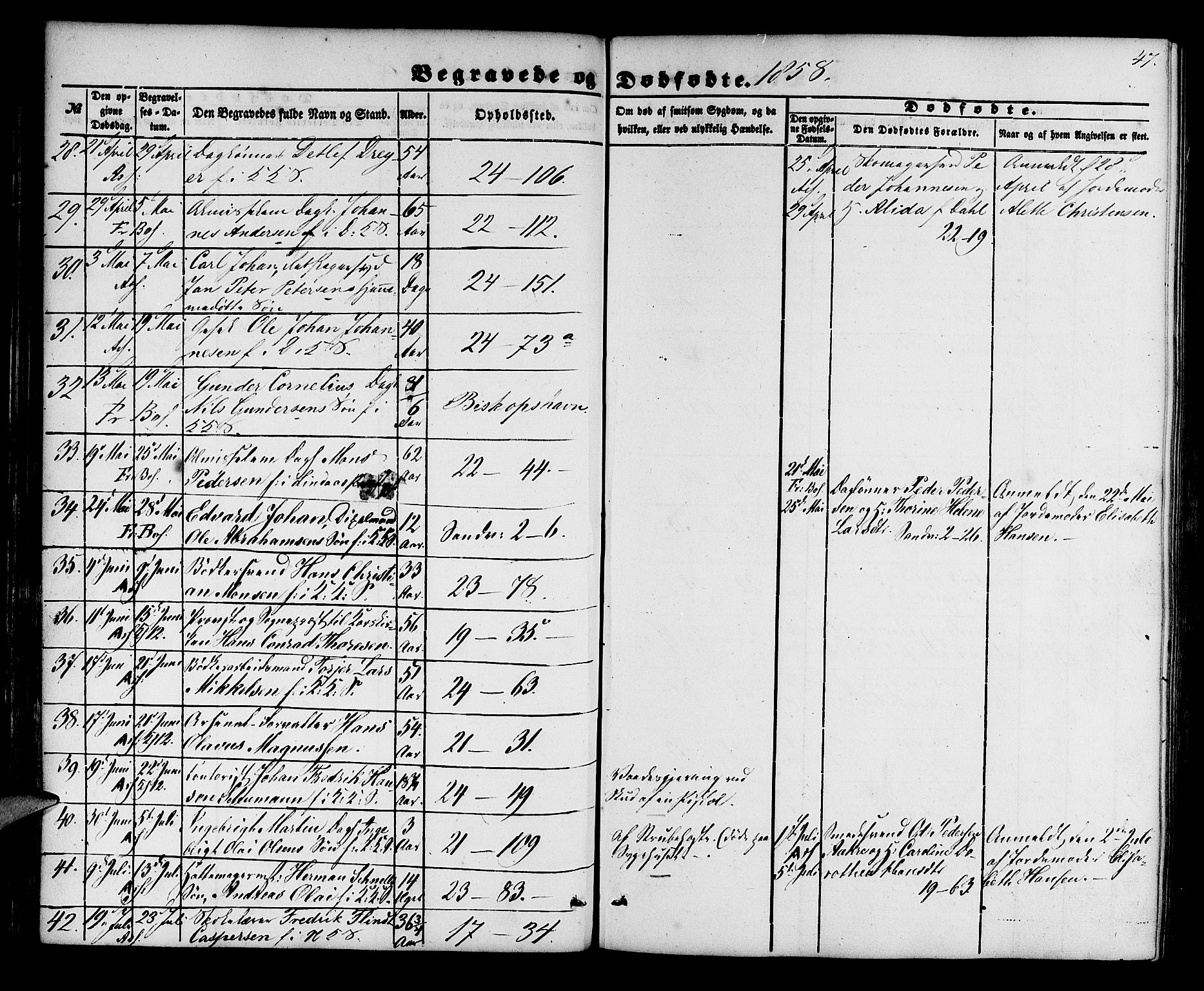 Korskirken sokneprestembete, AV/SAB-A-76101/H/Hab: Parish register (copy) no. E 2, 1851-1871, p. 47