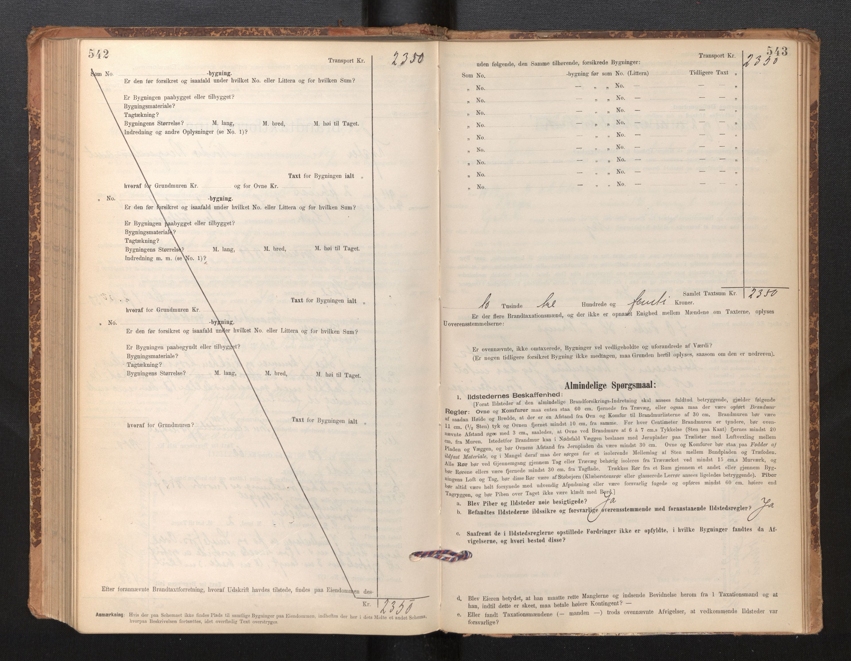 Lensmannen i Luster, AV/SAB-A-29301/0012/L0007: Branntakstprotokoll, skjematakst, 1895-1935, p. 542-543