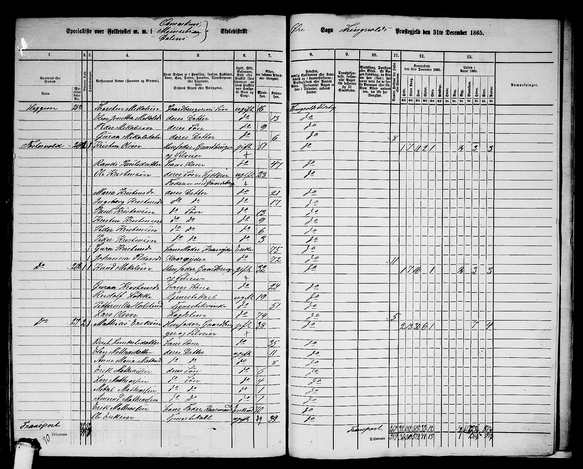 RA, 1865 census for Tingvoll, 1865, p. 246