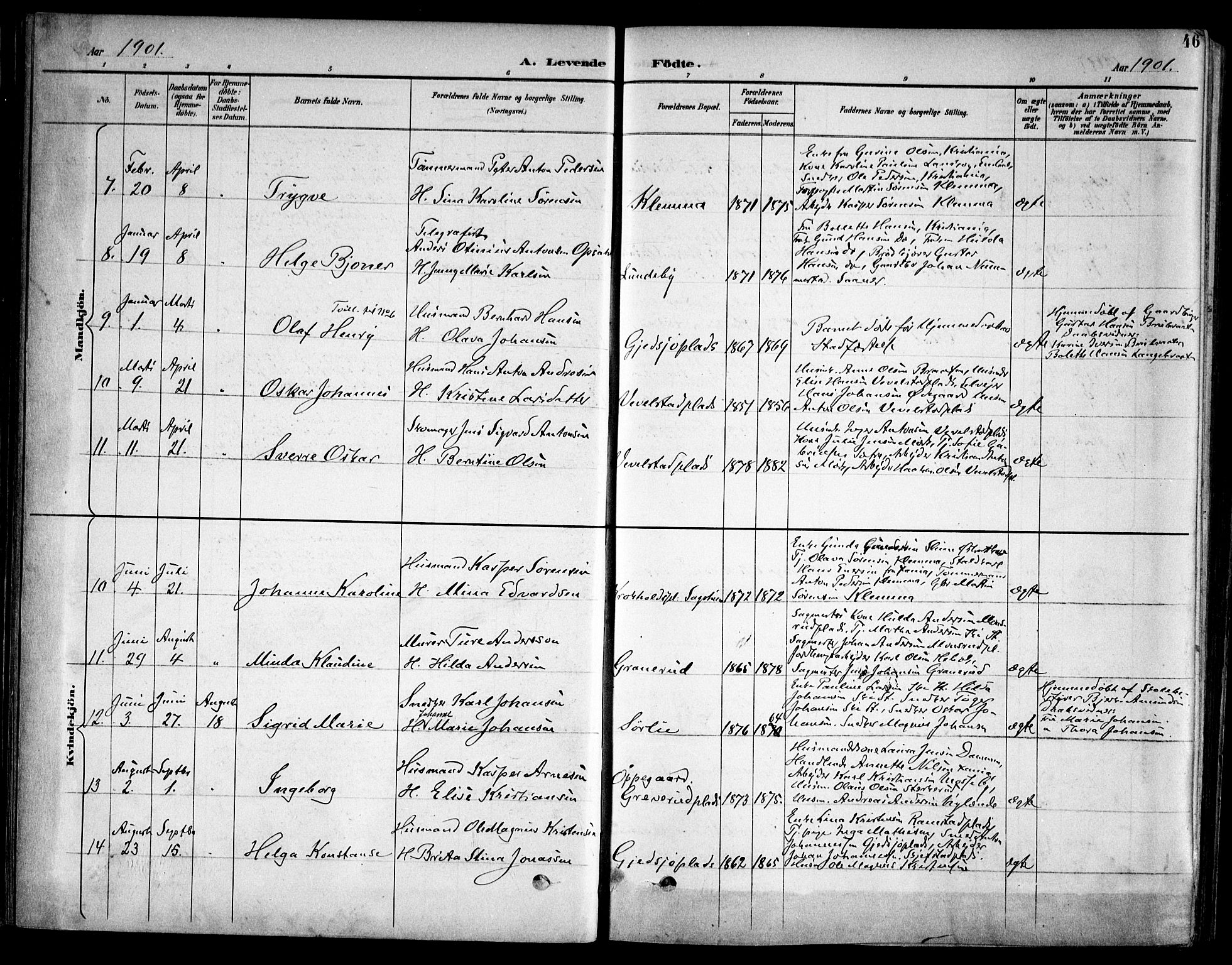 Kråkstad prestekontor Kirkebøker, SAO/A-10125a/F/Fb/L0002: Parish register (official) no. II 2, 1893-1917, p. 46