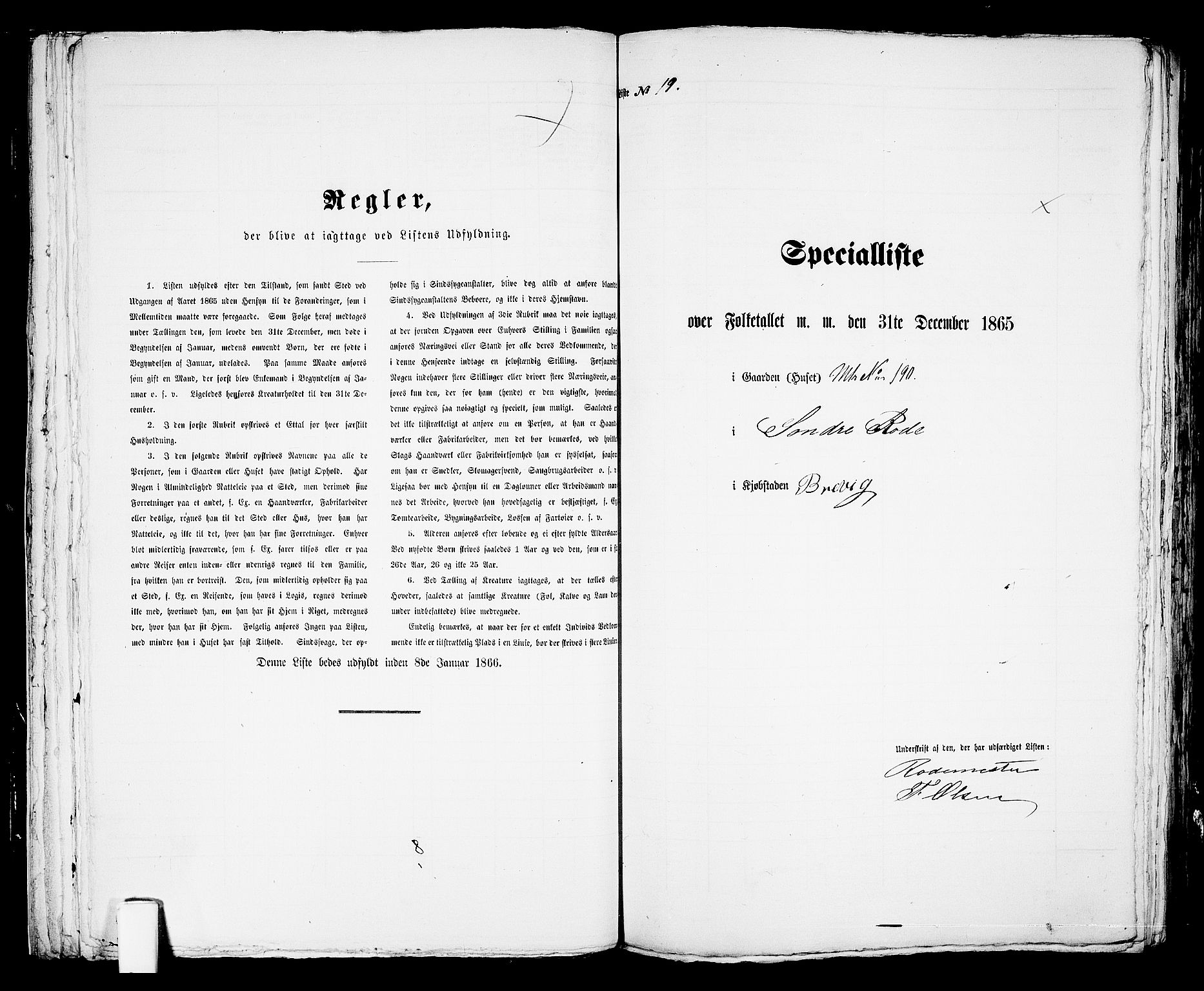 RA, 1865 census for Brevik, 1865, p. 415