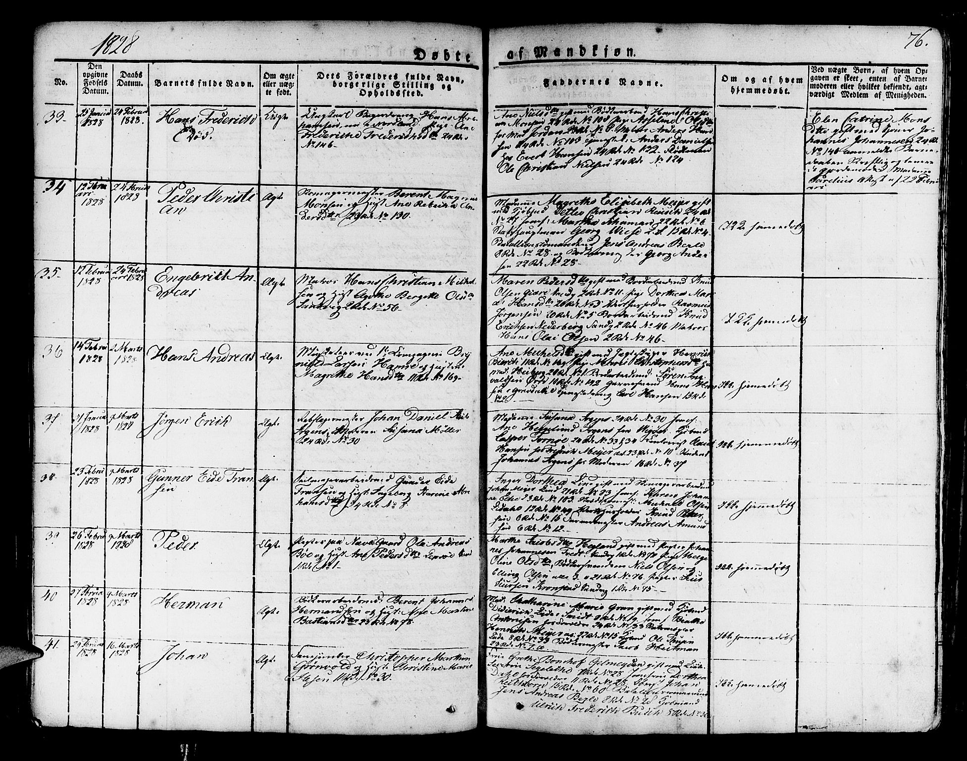 Korskirken sokneprestembete, SAB/A-76101/H/Haa/L0014: Parish register (official) no. A 14, 1823-1835, p. 76