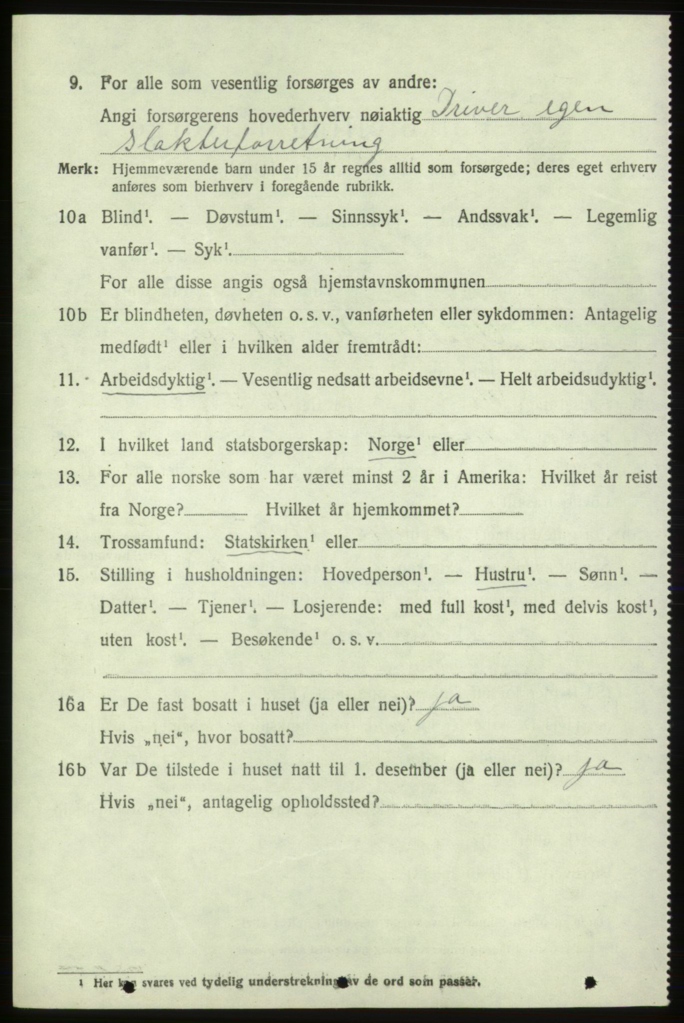SAB, 1920 census for Skånevik, 1920, p. 3180