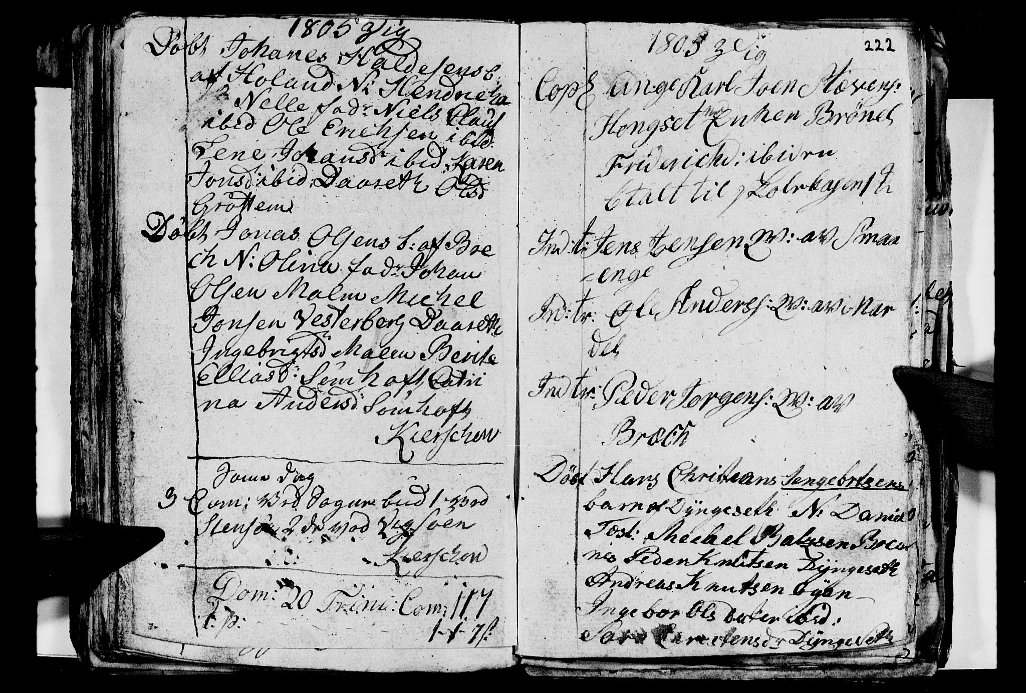 Ministerialprotokoller, klokkerbøker og fødselsregistre - Nordland, AV/SAT-A-1459/812/L0184: Parish register (copy) no. 812C02, 1793-1809, p. 222