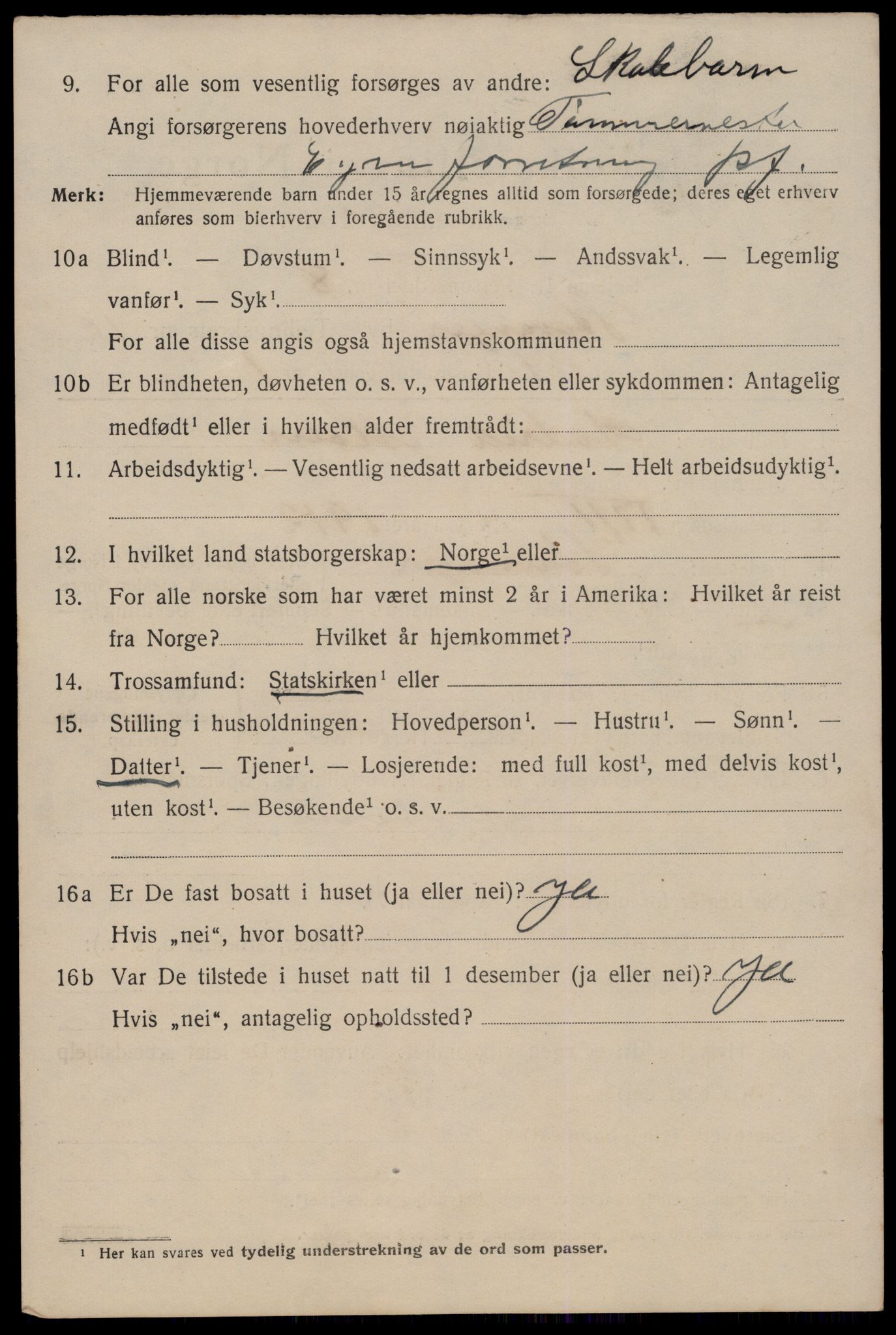 SAST, 1920 census for Stavanger, 1920, p. 53639