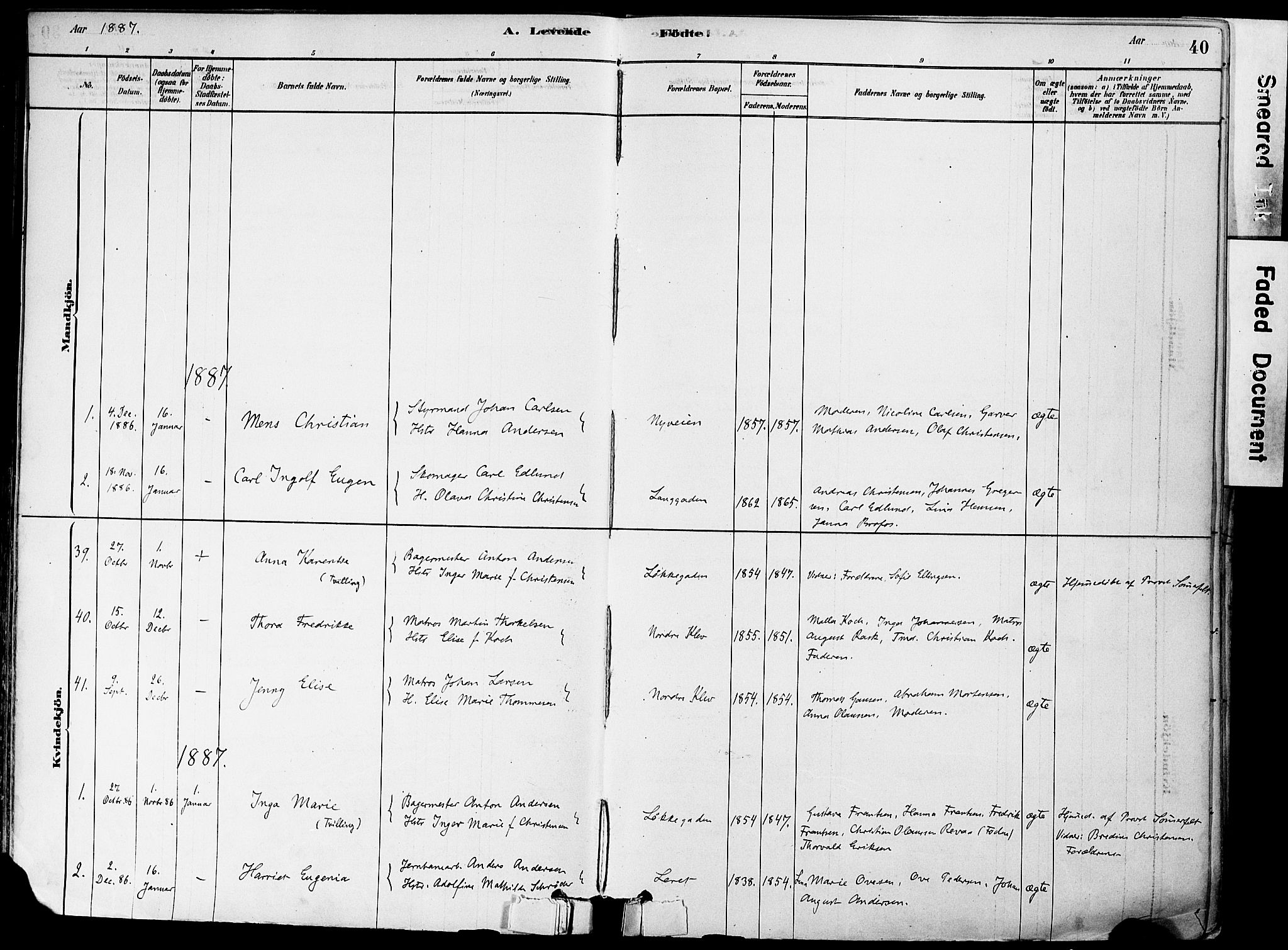 Holmestrand kirkebøker, AV/SAKO-A-346/F/Fa/L0004: Parish register (official) no. 4, 1880-1901, p. 40