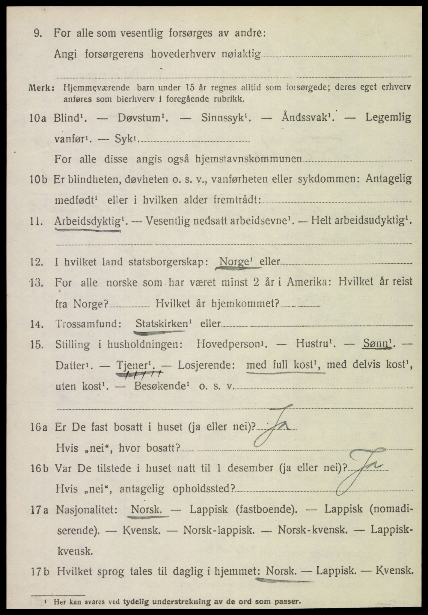 SAT, 1920 census for Frosta, 1920, p. 5173