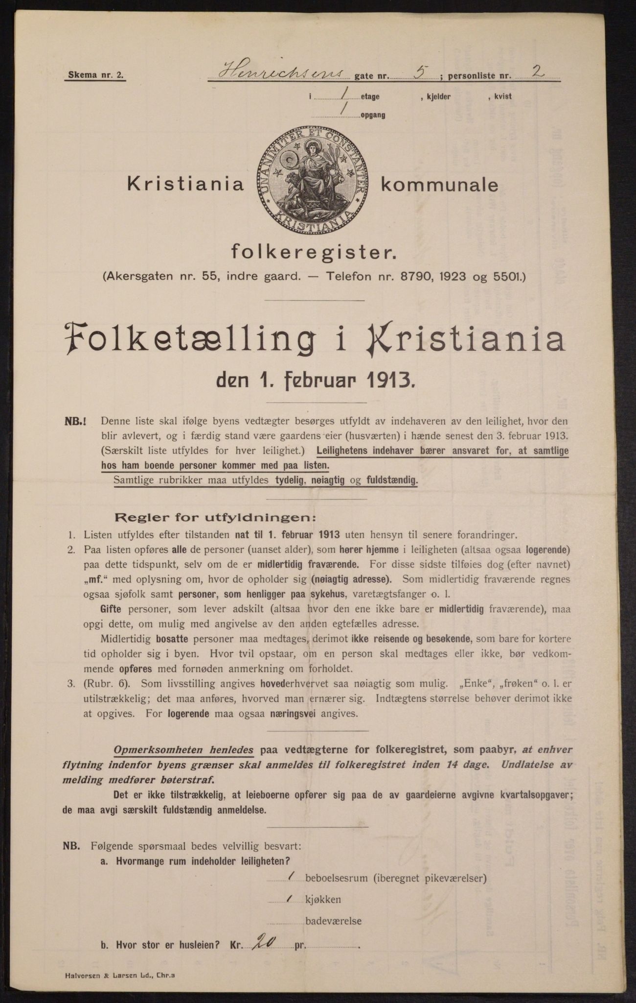 OBA, Municipal Census 1913 for Kristiania, 1913, p. 38363