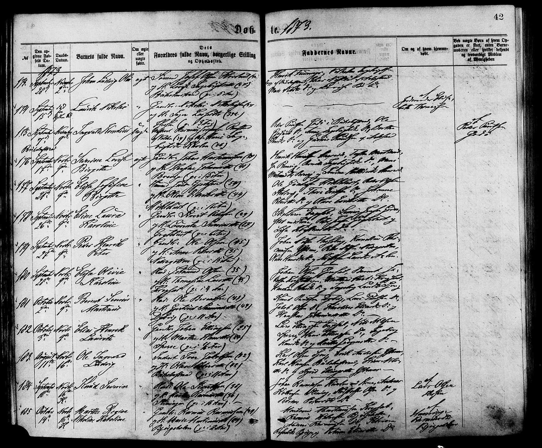 Ministerialprotokoller, klokkerbøker og fødselsregistre - Møre og Romsdal, AV/SAT-A-1454/528/L0400: Parish register (official) no. 528A11, 1871-1879, p. 42