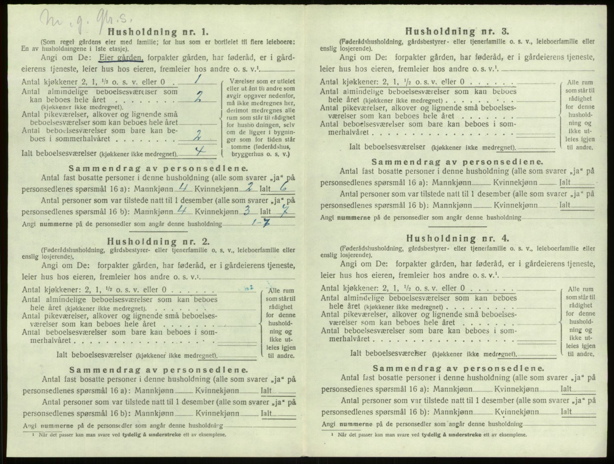 SAB, 1920 census for Lindås, 1920, p. 1230