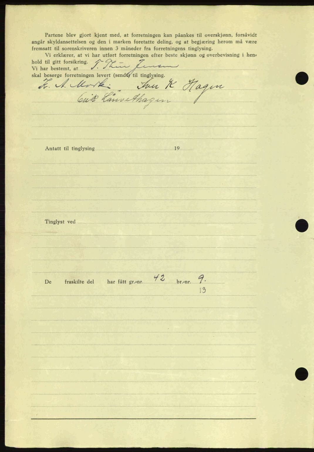 Romsdal sorenskriveri, AV/SAT-A-4149/1/2/2C: Mortgage book no. A14, 1943-1943, Diary no: : 1351/1943