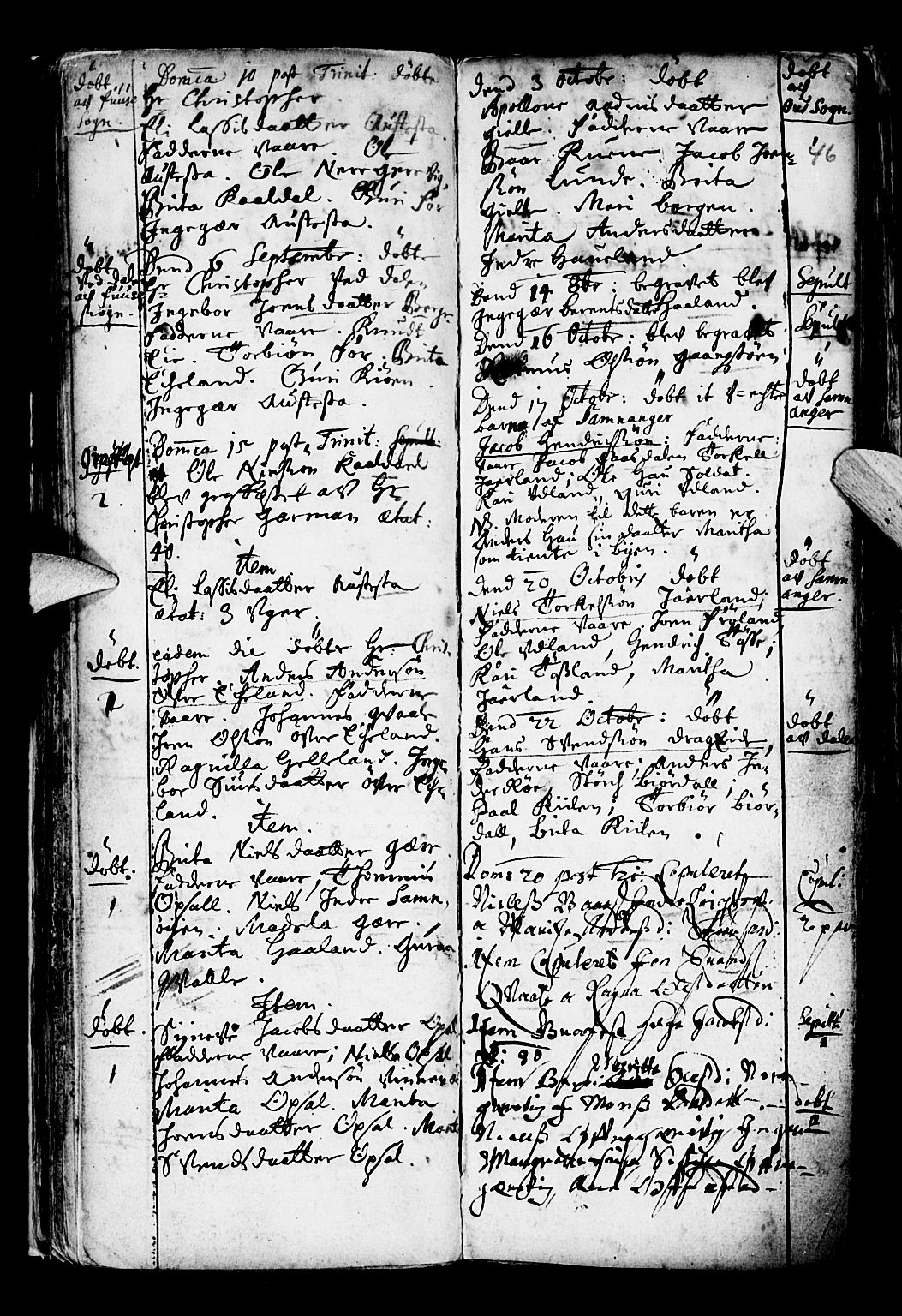 Os sokneprestembete, AV/SAB-A-99929: Parish register (official) no. A 6, 1669-1719, p. 46