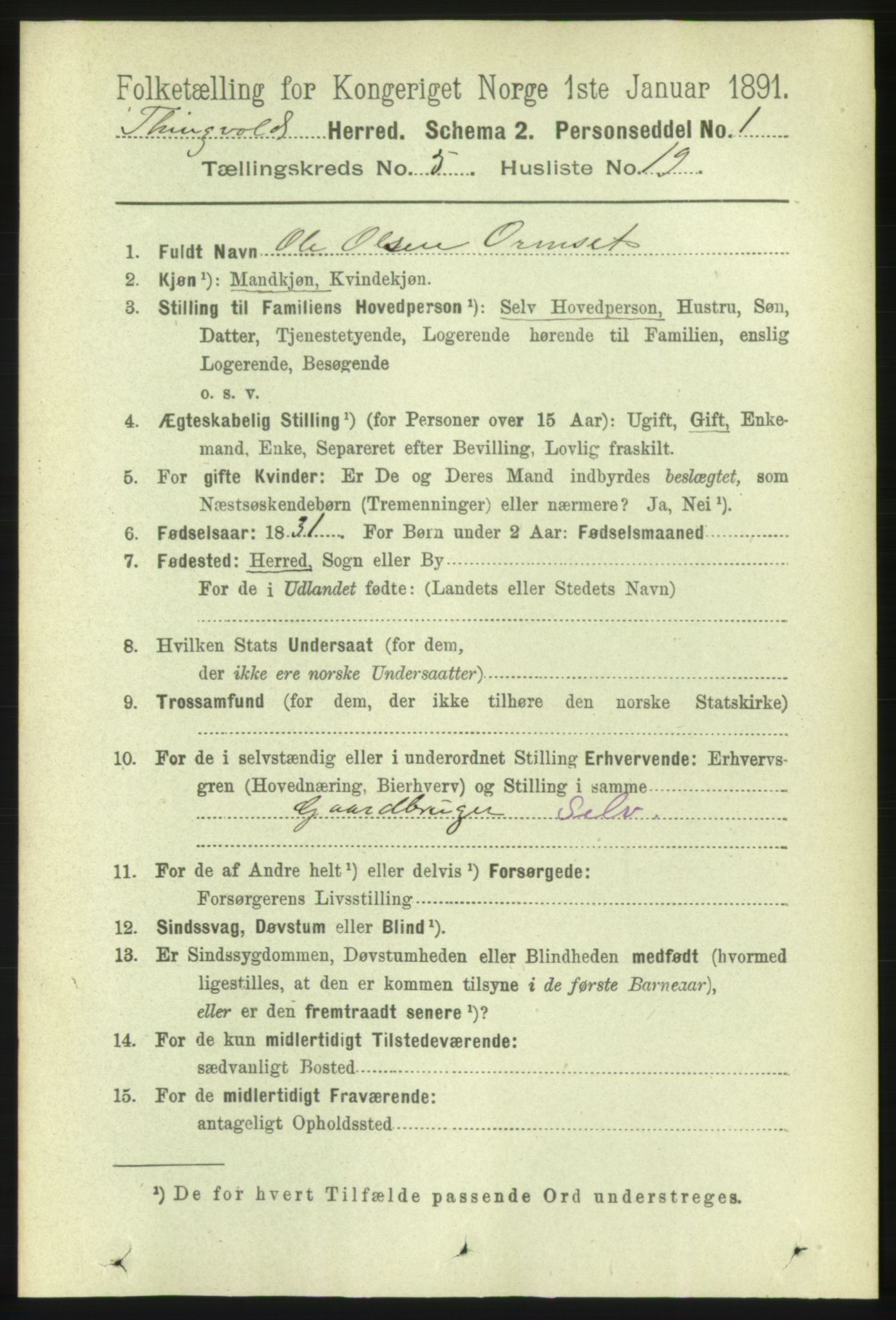 RA, 1891 census for 1560 Tingvoll, 1891, p. 2176