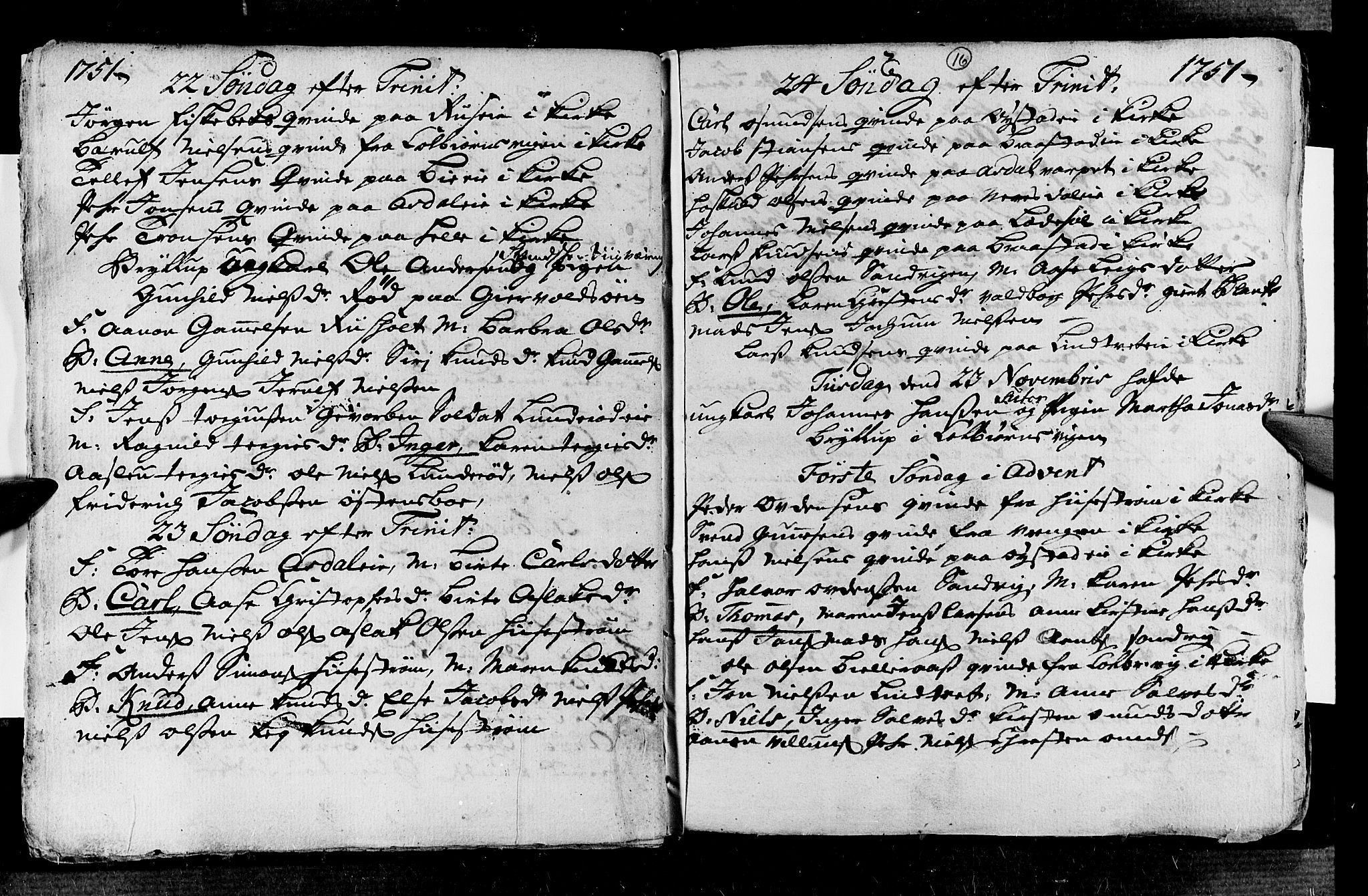 Øyestad sokneprestkontor, AV/SAK-1111-0049/F/Fa/L0005: Parish register (official) no. A 5, 1751-1757, p. 16