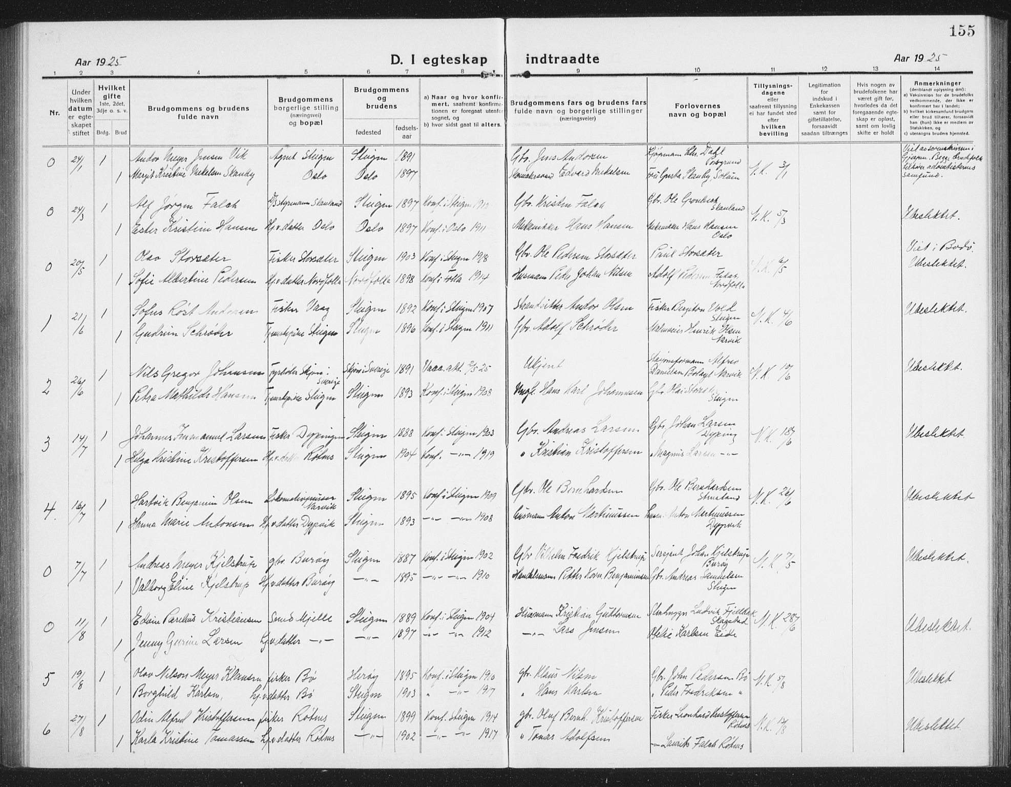 Ministerialprotokoller, klokkerbøker og fødselsregistre - Nordland, AV/SAT-A-1459/855/L0817: Parish register (copy) no. 855C06, 1917-1934, p. 155