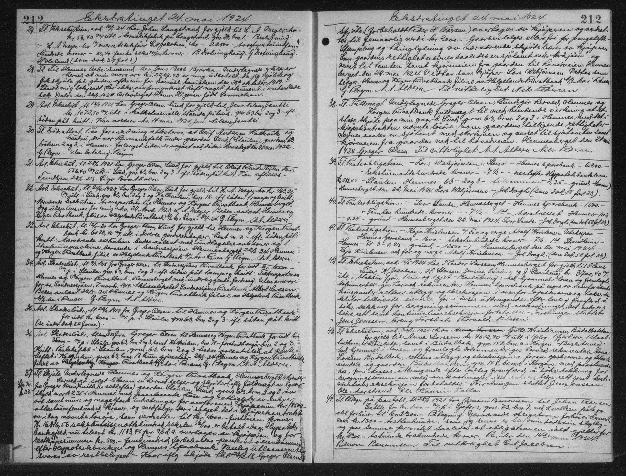 Rana sorenskriveri , AV/SAT-A-1108/1/2/2C/L0018: Mortgage book no. 18, 1923-1928, p. 212, Deed date: 24.05.1924