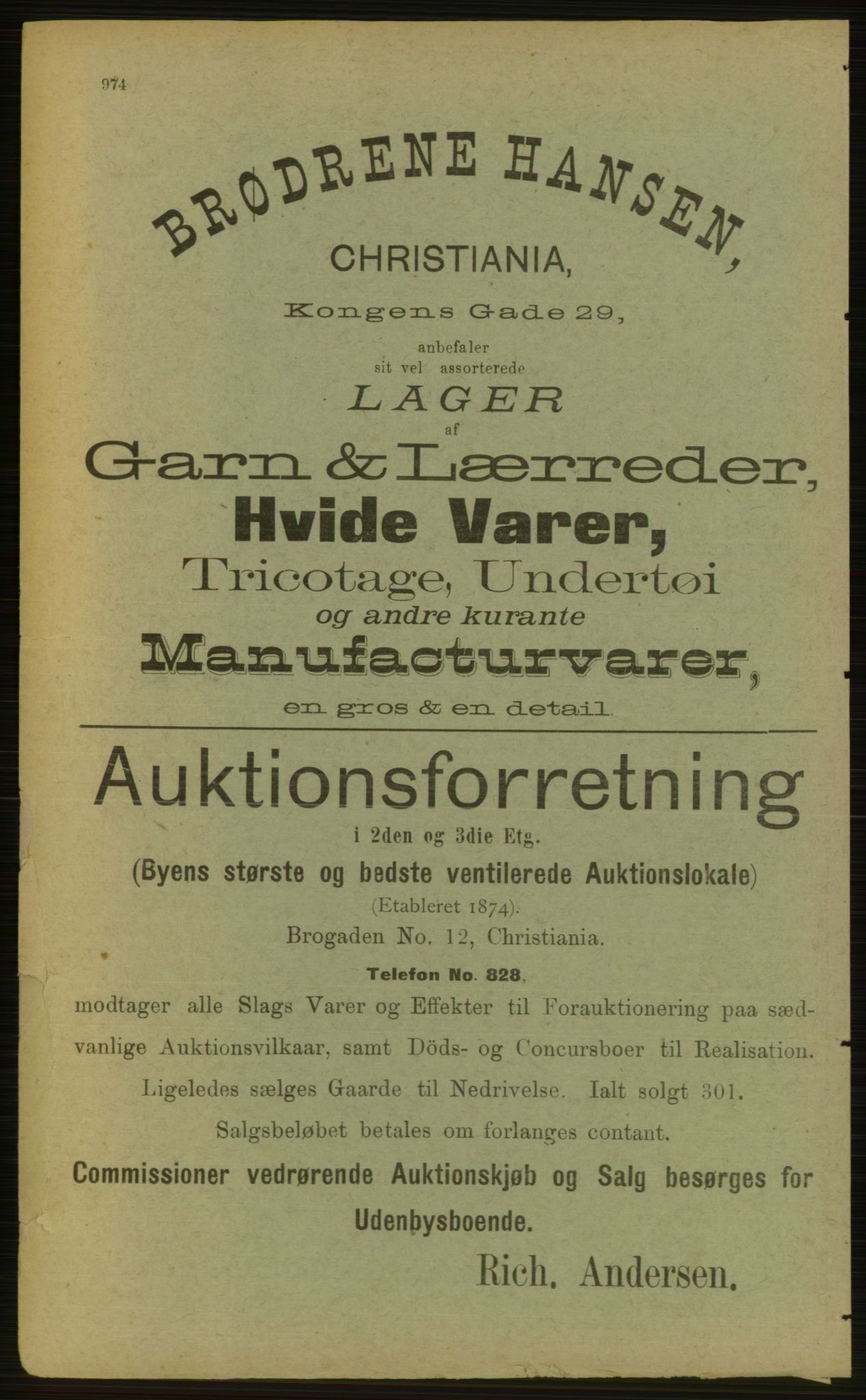 Kristiania/Oslo adressebok, PUBL/-, 1898, p. 974