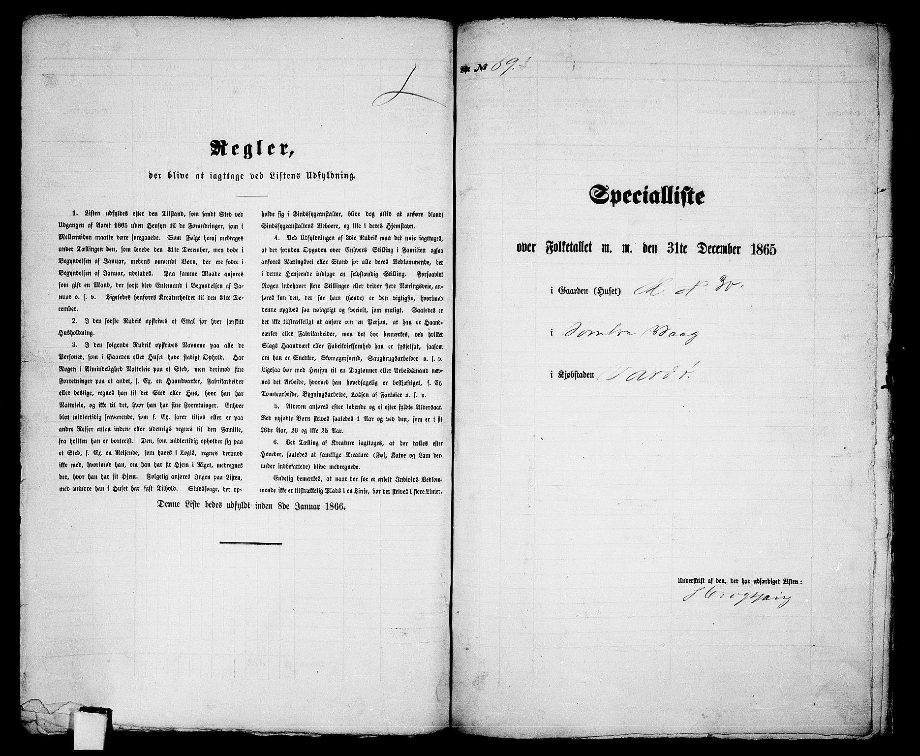 RA, 1865 census for Vardø/Vardø, 1865, p. 184