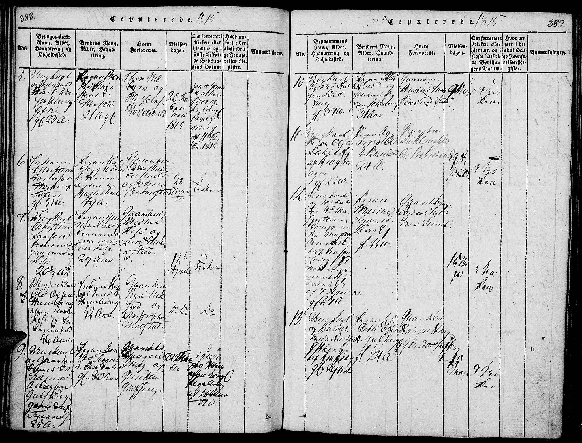 Nes prestekontor, Hedmark, SAH/PREST-020/K/Ka/L0002: Parish register (official) no. 2, 1813-1827, p. 388-389