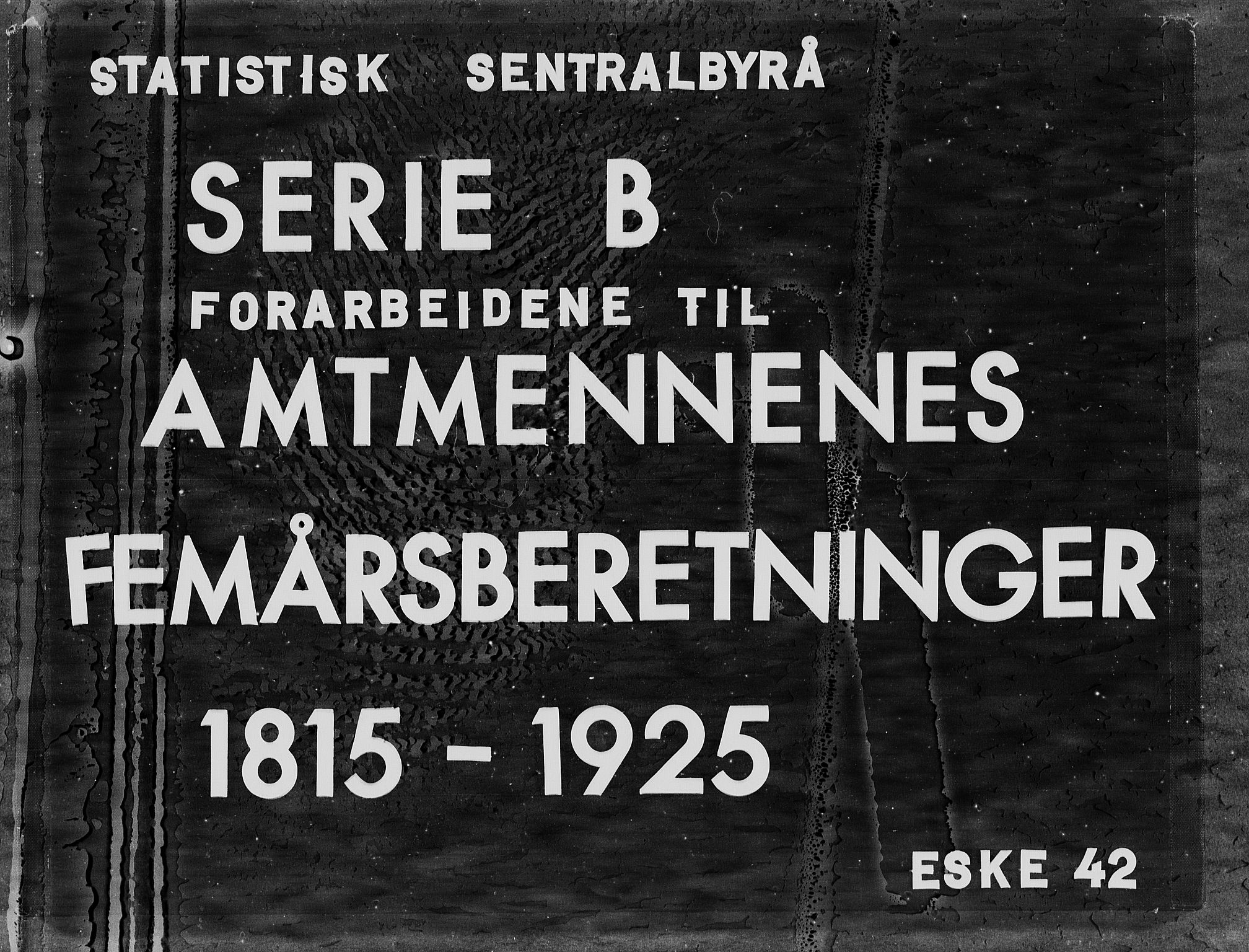 Statistisk sentralbyrå, Næringsøkonomiske emner, Generelt - Amtmennenes femårsberetninger, RA/S-2233/F/Fa/L0042: --, 1875, p. 1