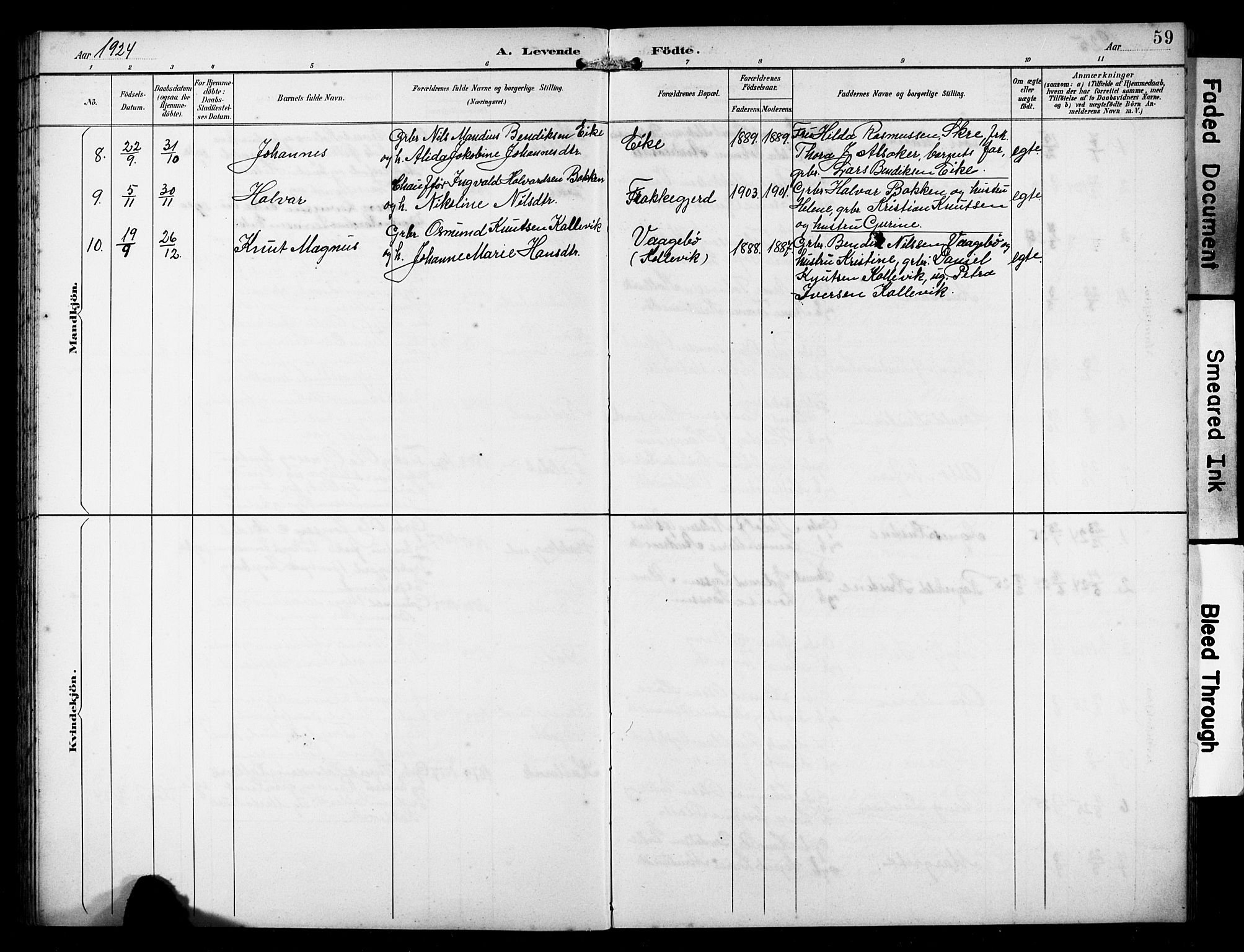 Avaldsnes sokneprestkontor, SAST/A -101851/H/Ha/Hab/L0011: Parish register (copy) no. B 11, 1893-1929, p. 59