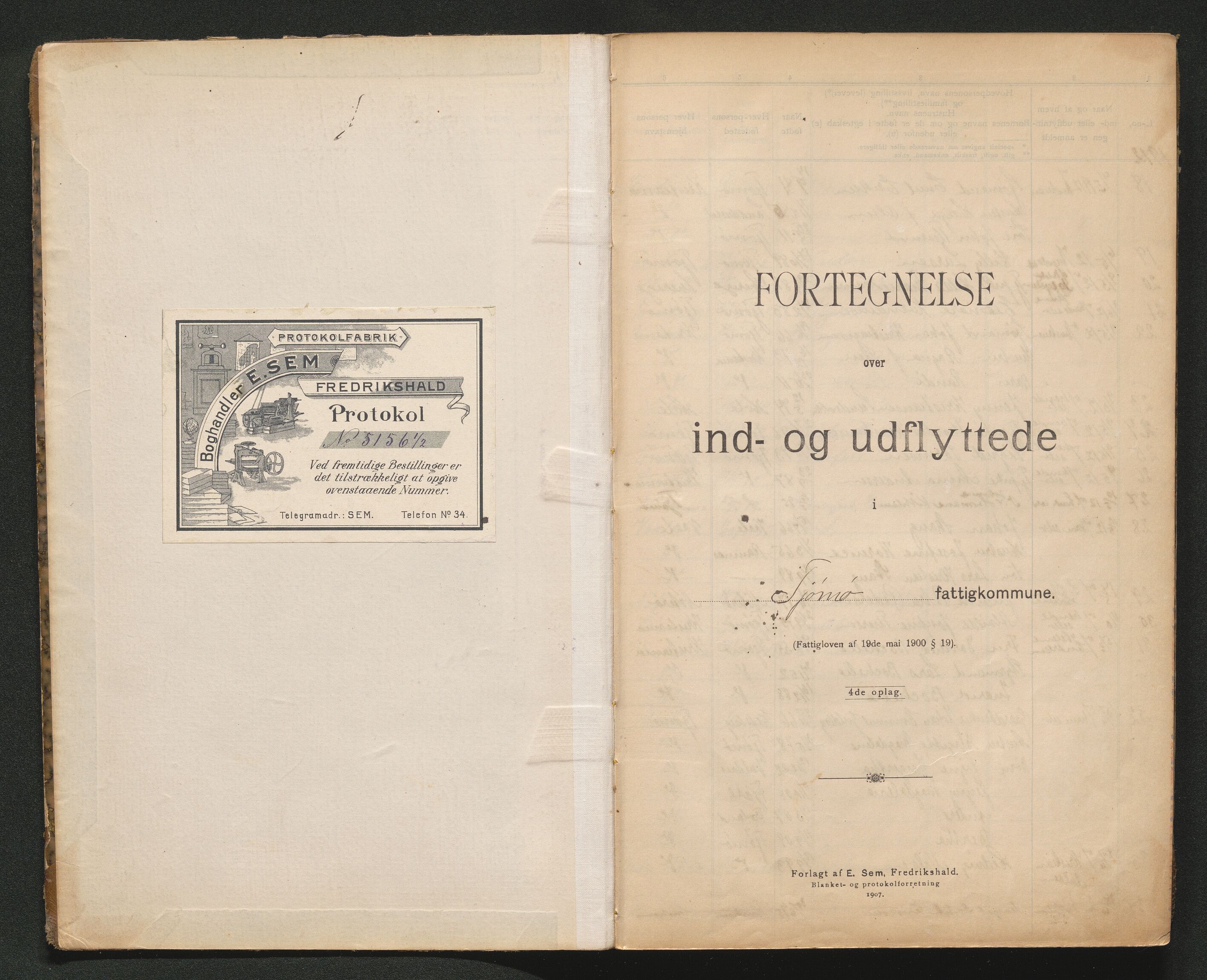 Tjøme lensmannskontor, SAKO/A-55/O/Oa/L0002: Protokoll over inn- og utflyttede, 1912-1923