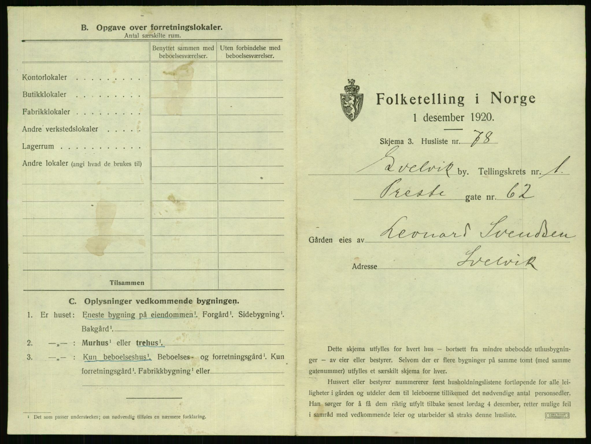 SAKO, 1920 census for Svelvik, 1920, p. 177